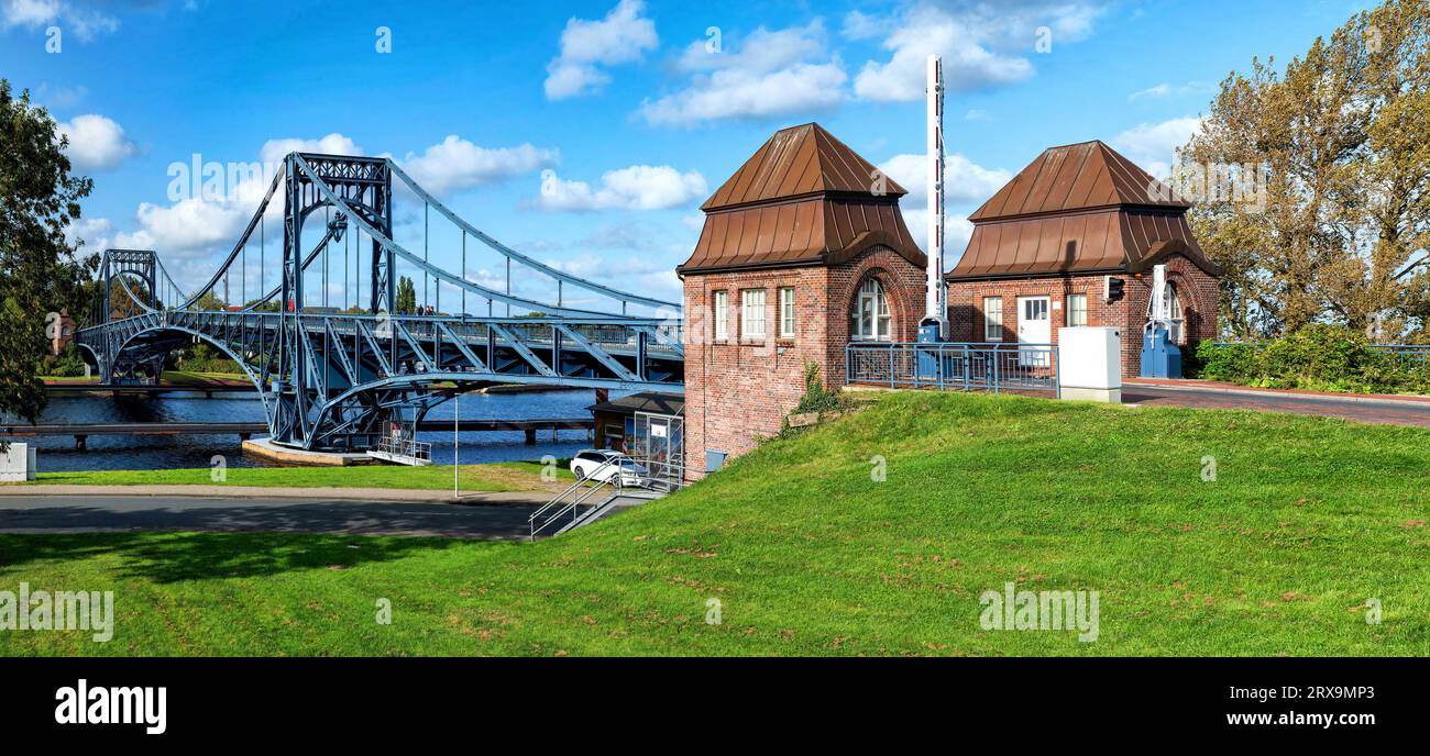 View to the Kaiser-Wilhelm-Bridge over the Ems-Jade Kanal in Wilhelmshaven, Germany Stock Photo