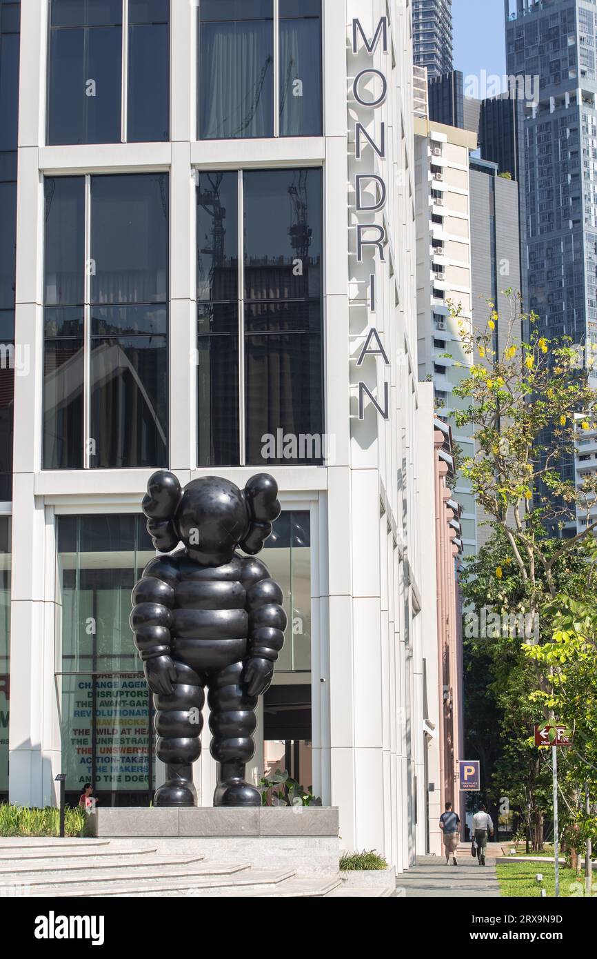 'What Party. A sixmetre tall bronze sculpture from Kaws, outside the