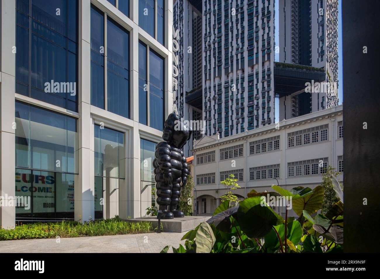 'What Party. A sixmetre tall bronze sculpture from Kaws, outside the