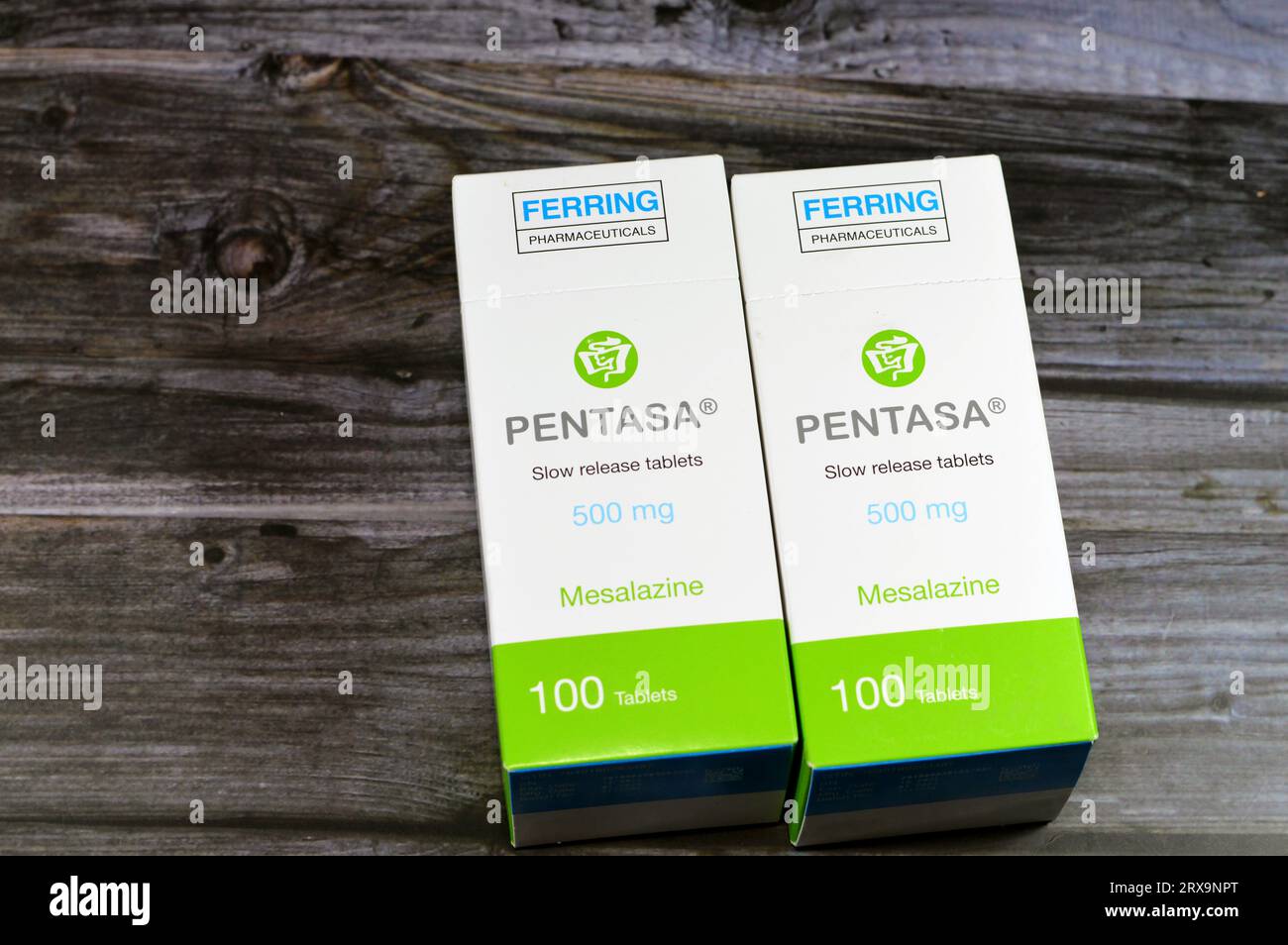 Cairo, Egypt, September 4 2023 Pentasa 500mg slow release tablets