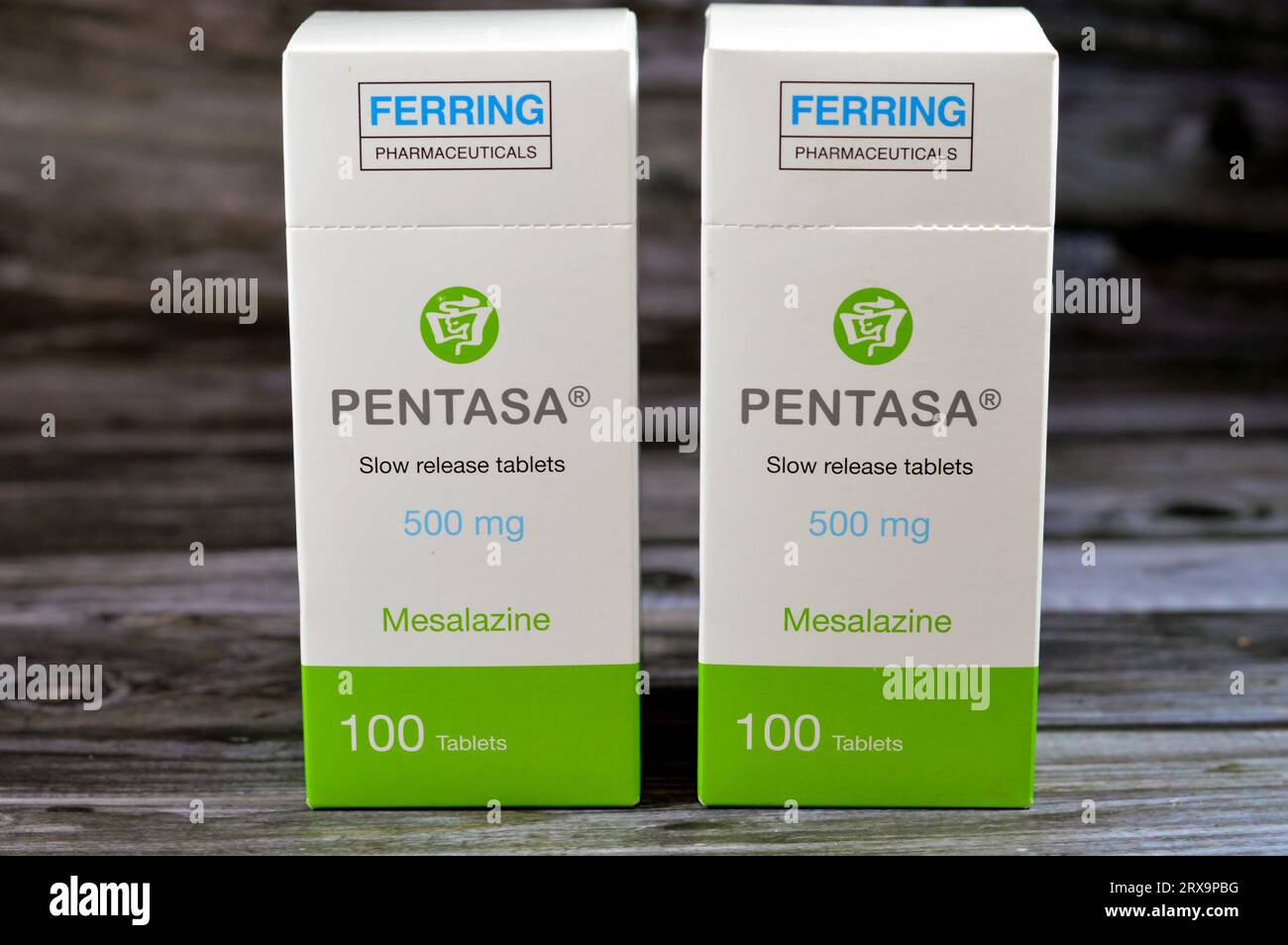 Cairo, Egypt, September 4 2023 Pentasa 500mg slow release tablets