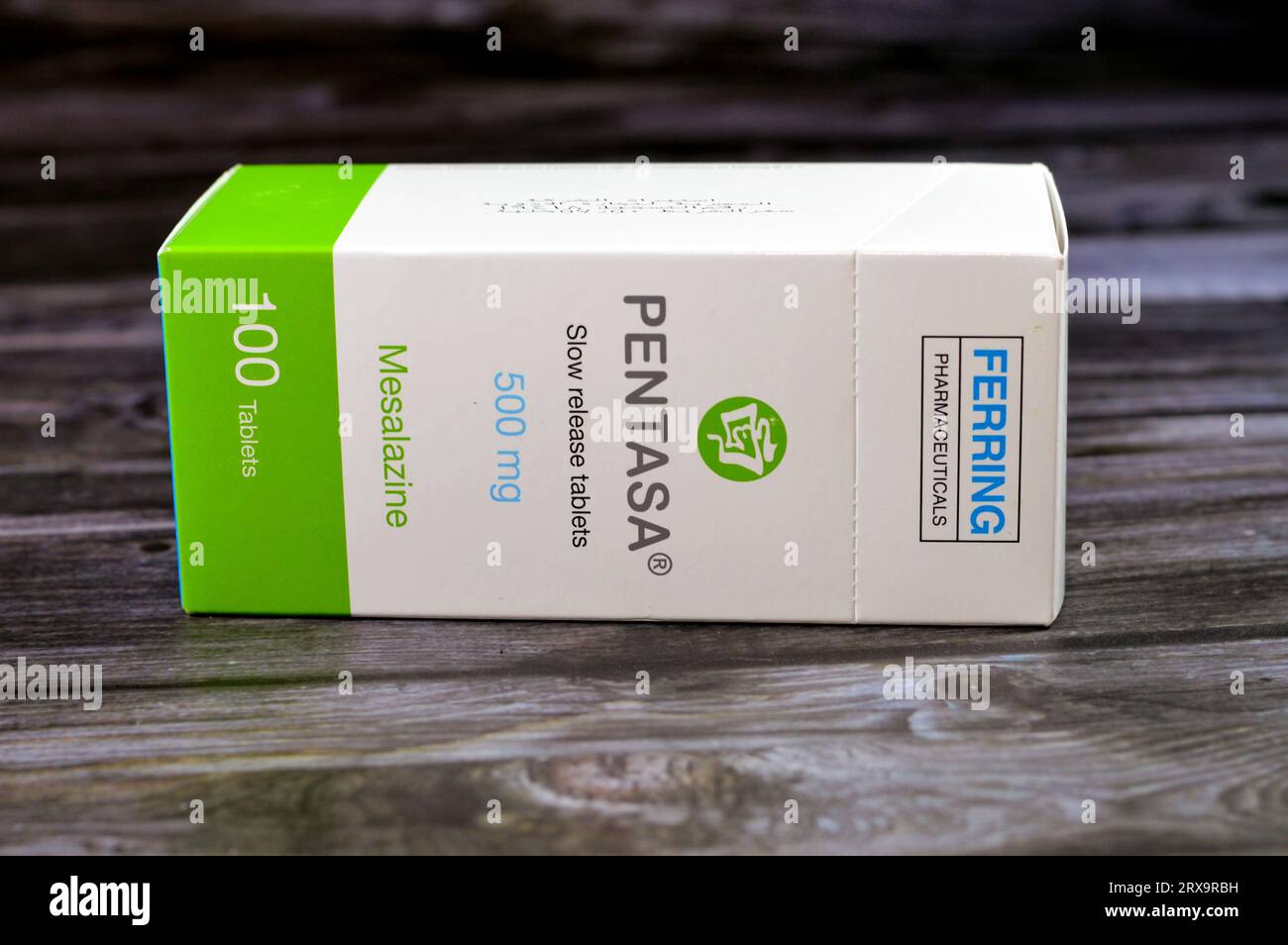 Cairo, Egypt, September 4 2023 Pentasa 500mg slow release tablets