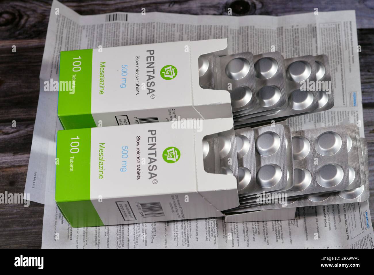 Cairo, Egypt, September 4 2023 Pentasa 500mg slow release tablets