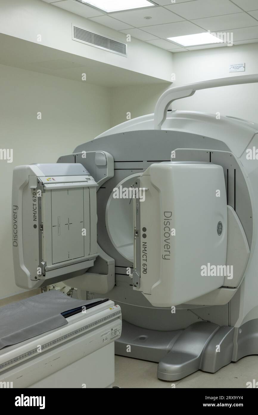 Nuclear medicine. Medical equipment in the hospital. Body examination equipment. Specialized