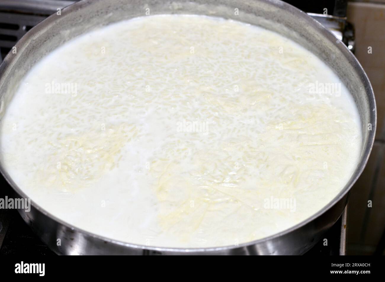 Egyptian baked rice or Roz muammar's combination of rice, fresh cream, milk, ghee or butter, a very popular Egyptian dish, a simple, sumptuous Egyptia Stock Photo