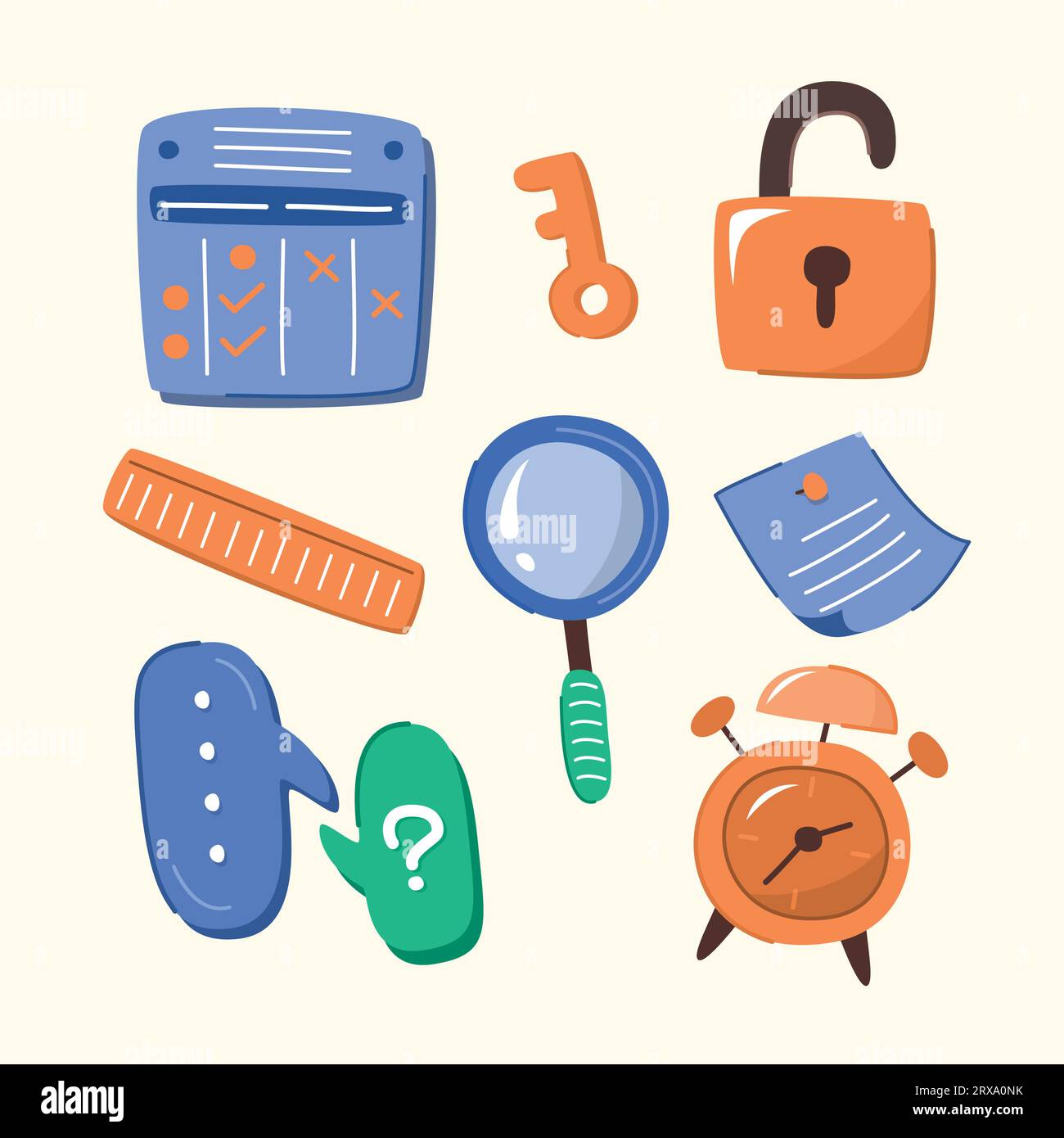 Back to School Objects Set for Education Concept Illustration Stock Vector