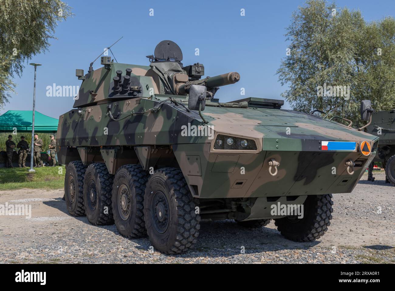 Polish artillery systems. Combat vehicle - Rak self-propelled mortar. Public presentation of Polish weapon systems, Polish Army, Poland Stock Photo