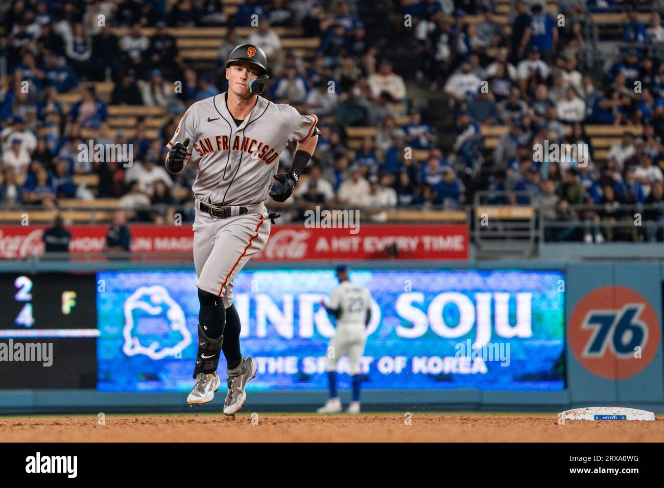 San Francisco Giants center fielder Tyler Fitzgerald (49) runs the