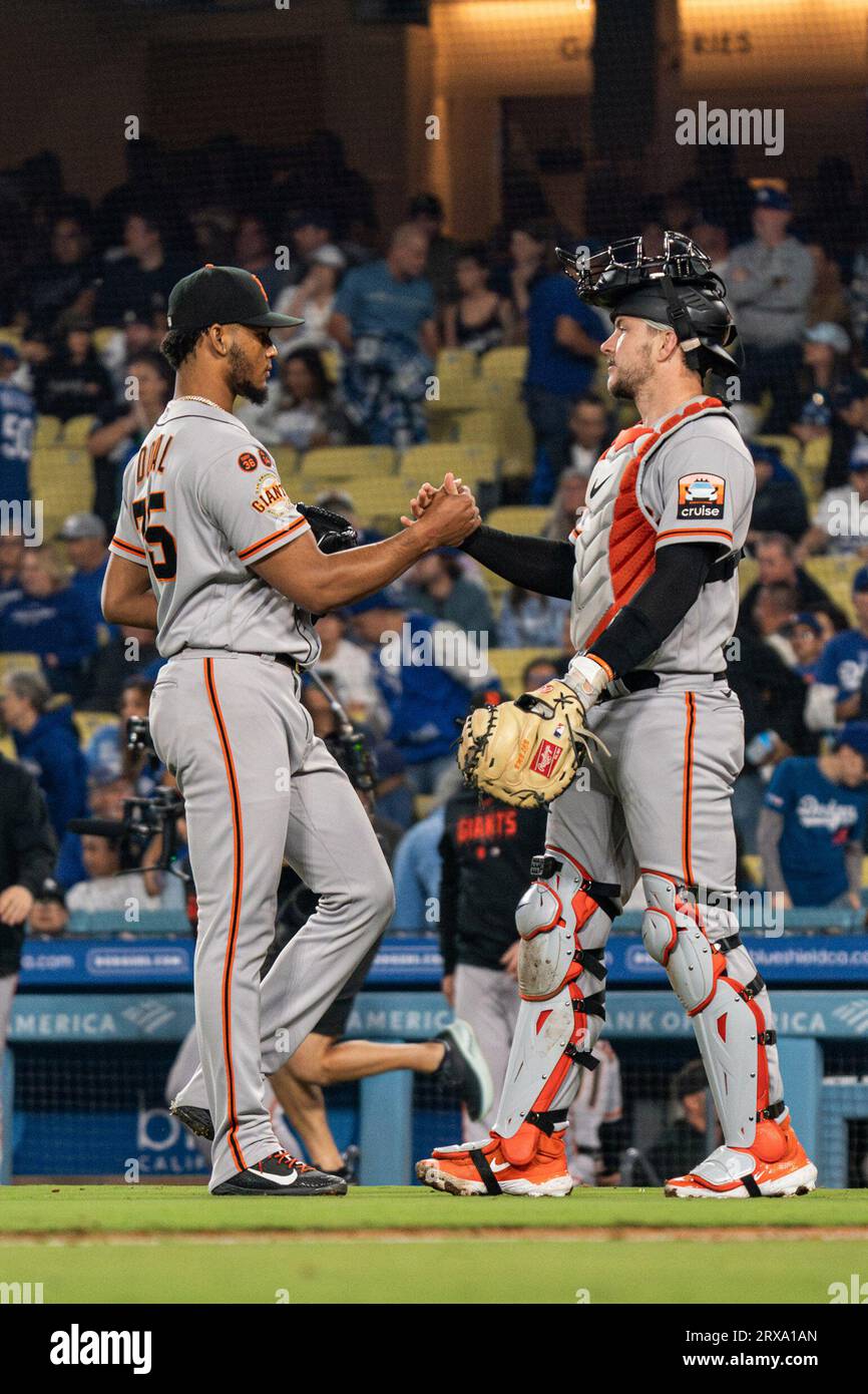 Patrick Bailey of the San Francisco Giants celebrates in the dugout News  Photo - Getty Images