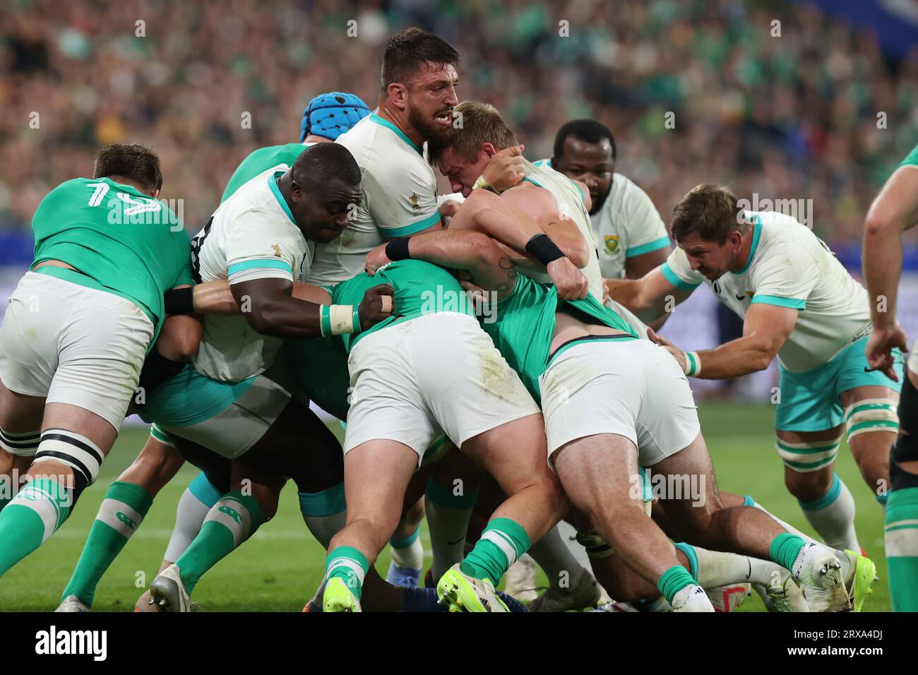South Africa's Jean Kleyn during the 2023 Rugby World Cup Pool B match between South Africa and Ireland at the Stade de France in Saint-Denis, outside Paris, Saturday, Sept. 23, 2023. Credit: Aki Nagao/AFLO/Alamy Live News Stock Photo