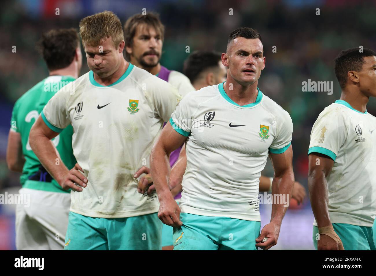 South Africa's Jesse Kriel during the 2023 Rugby World Cup Pool B match between South Africa and Ireland at the Stade de France in Saint-Denis, outside Paris, Saturday, Sept. 23, 2023. Credit: Aki Nagao/AFLO/Alamy Live News Stock Photo
