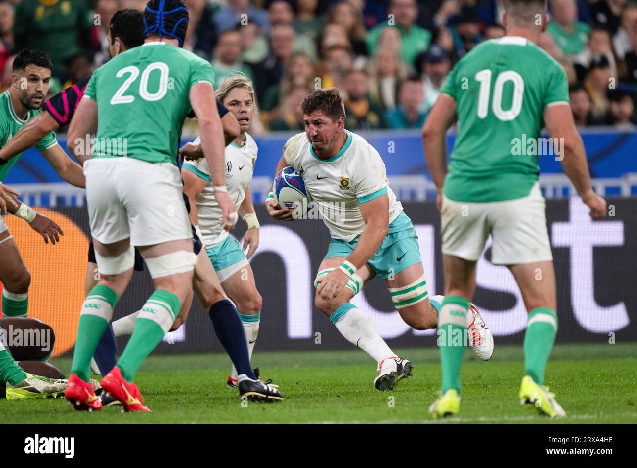 Kwagga Smith (RSA) during the 2023 Rugby World Cup Pool B match between South Africa and Ireland at the Stade de France in Saint-Denis, France on September 23, 2023. Credit: Yuka Shiga/AFLO/Alamy Live News Stock Photo