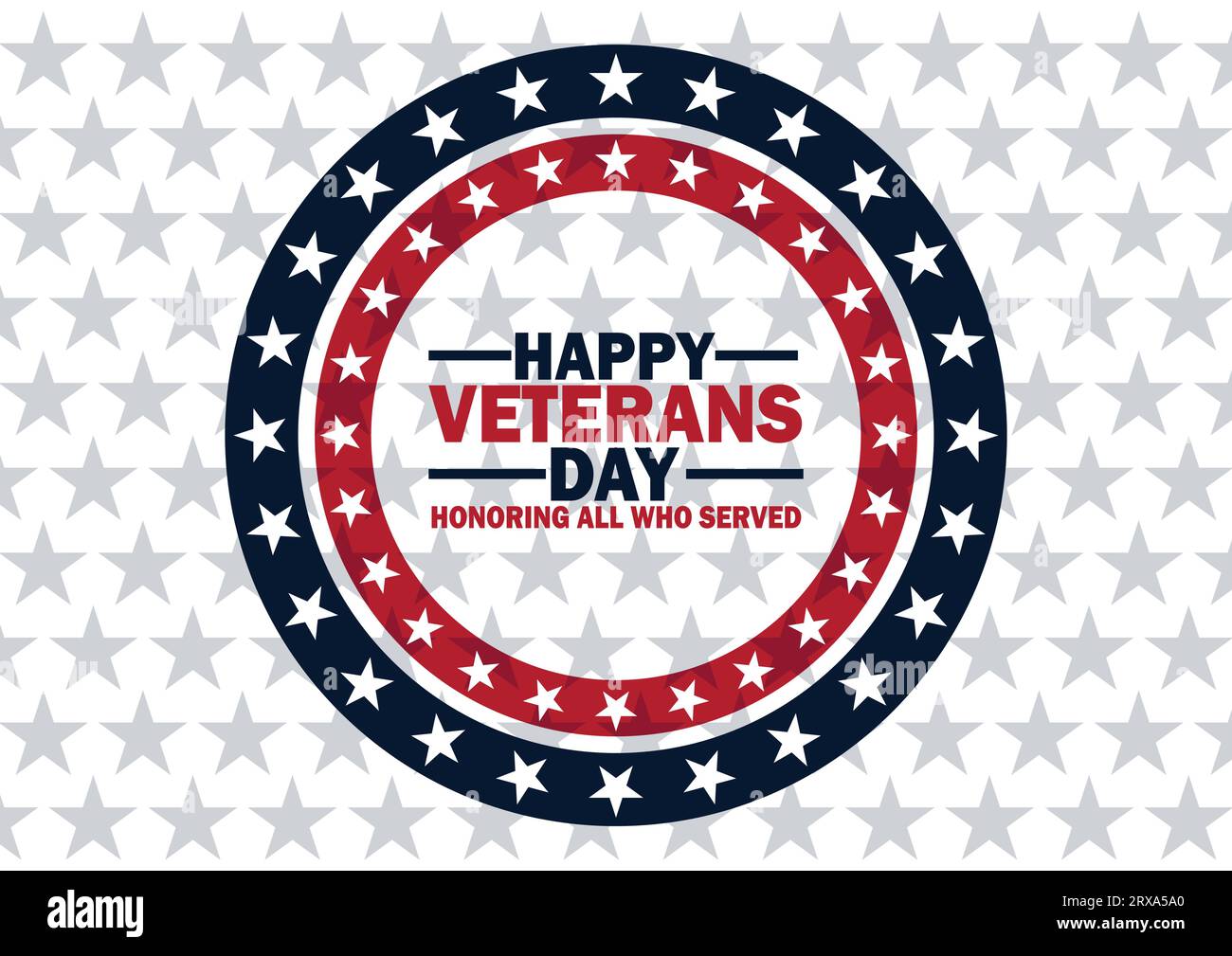 Happy Veterans Day Honoring All Who Served Retro Vintage Logo