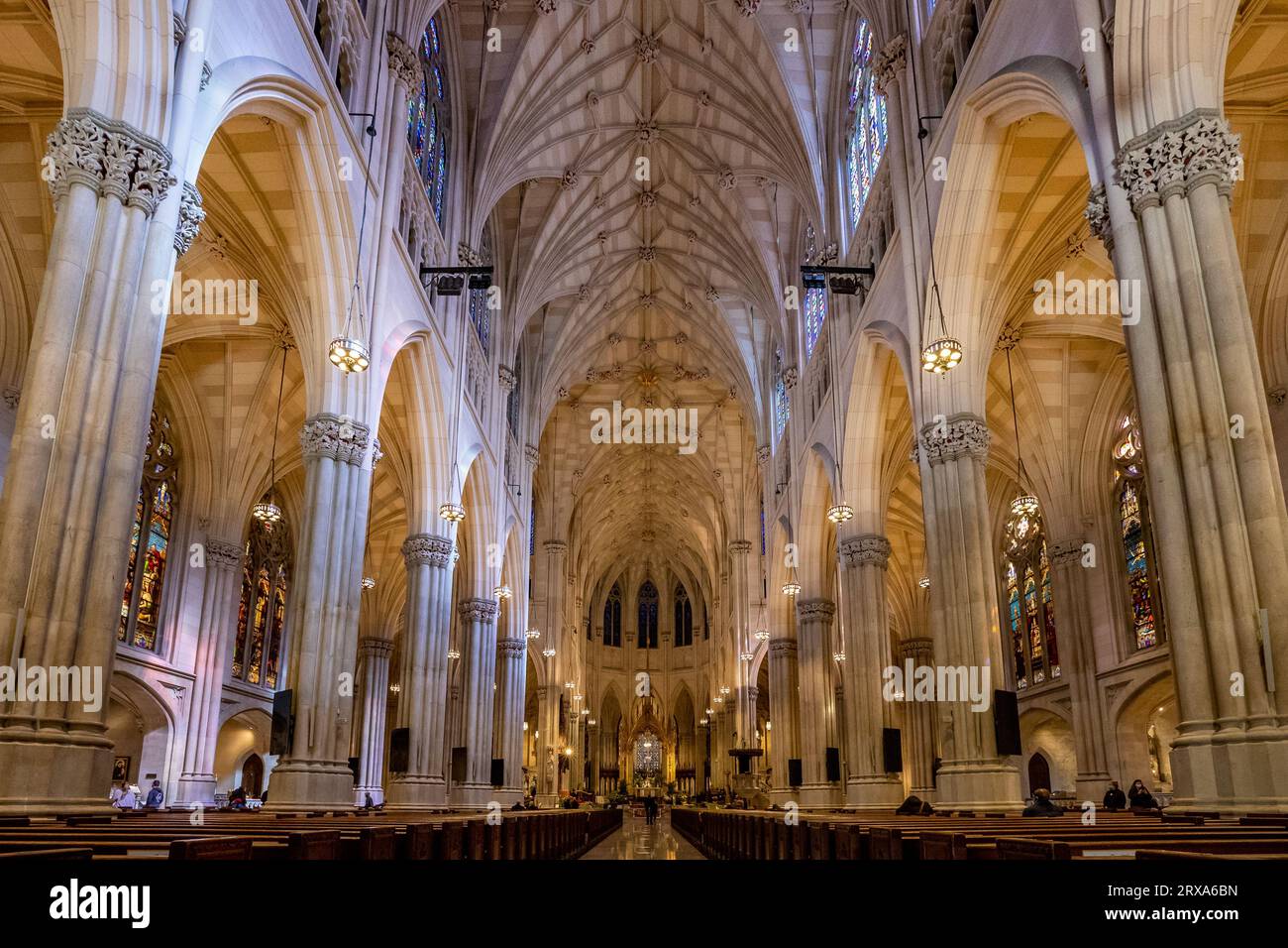 USA, New York, New York City, Midtown Manhattan, St. Patrick's Cathedral, Interior Stock Photo