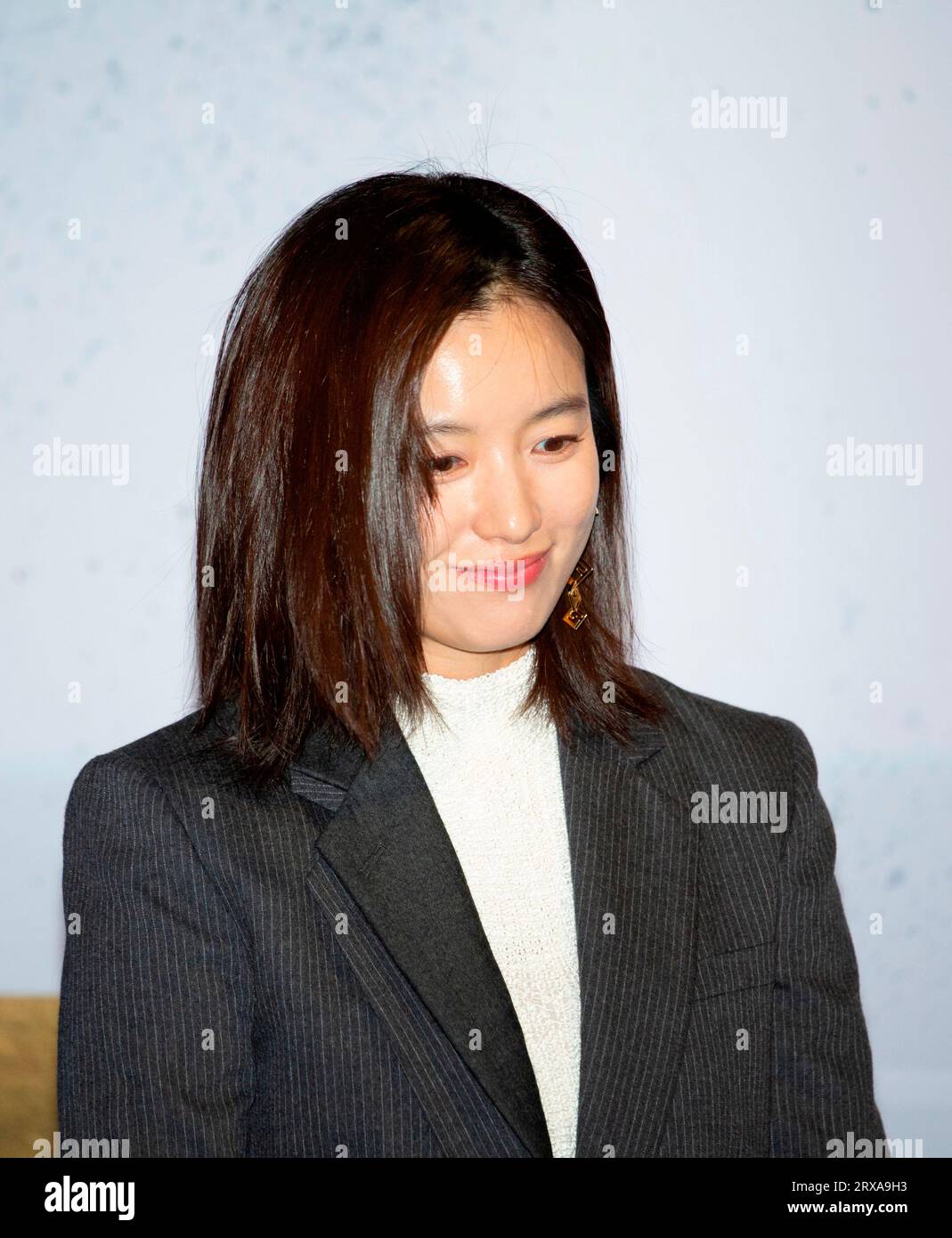 Han Hyo-Joo, September 20, 2023 : Cast member of the Disney  original drama series 'Moving', Han Hyo-Joo attends a stage greeting before the last three episodes of the drama are screened for fans at a cinema in Seoul, South Korea. The sci-fi action series 'Moving' features a group of superpowered individuals who hide their true abilities from the world in order to protect their families from danger. The 20-episode series is based on a hit webtoon by Kang Full. Credit: Lee Jae-Won/AFLO/Alamy Live News Stock Photo