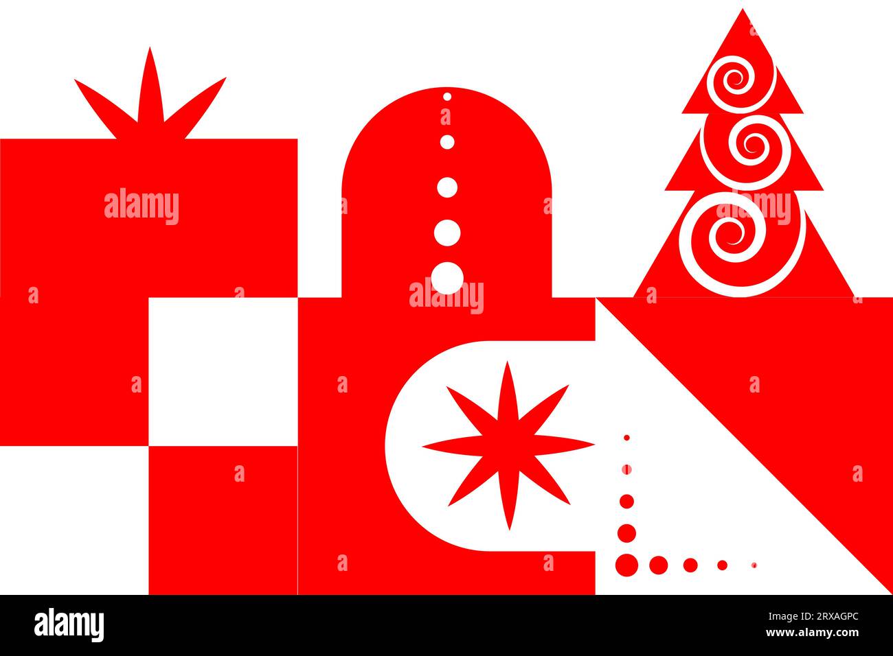 Geometric shapes elements red winter. Vector illustration, for background Stock Vector