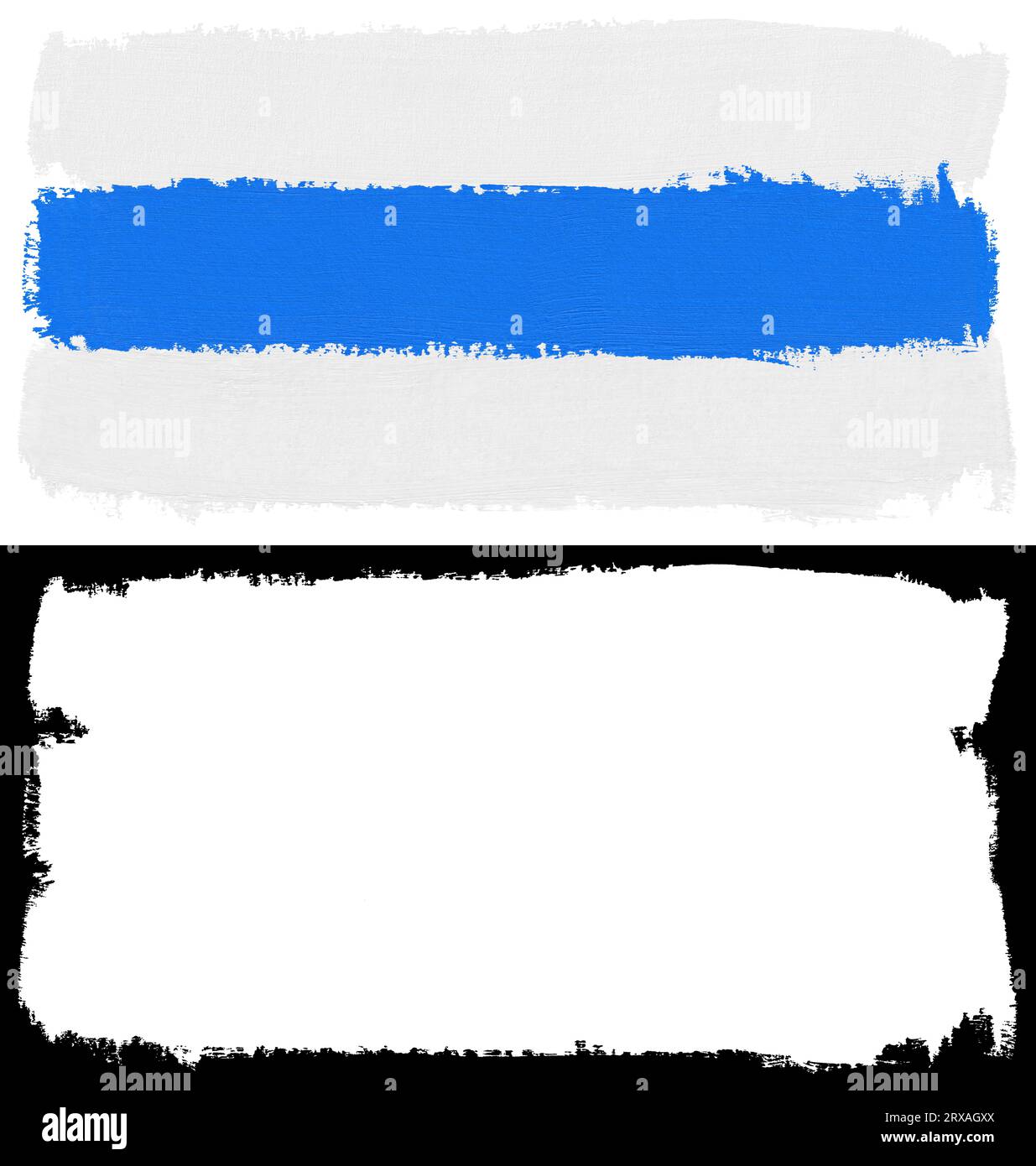 Russian anti-war flag. White-blue-white paint brush stroke texture ...