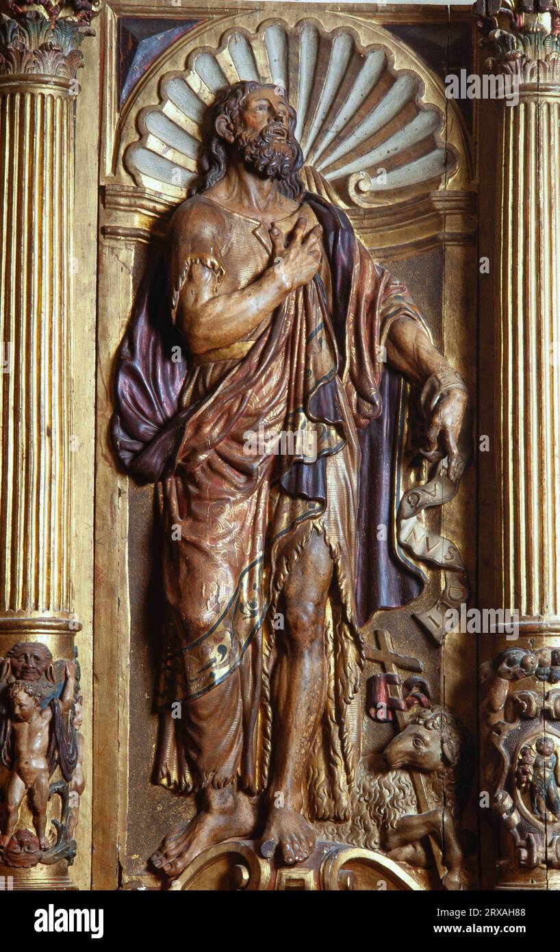 Cristóbal de Salamanca / San Juan Baustista, siglo XVI. Monasterio de Santa Maria de Montserrat. Stock Photo