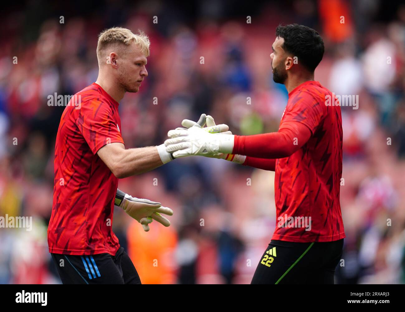 Arsenal Goalkeepers Aaron Ramsdale (left) And David Raya Prior To The ...