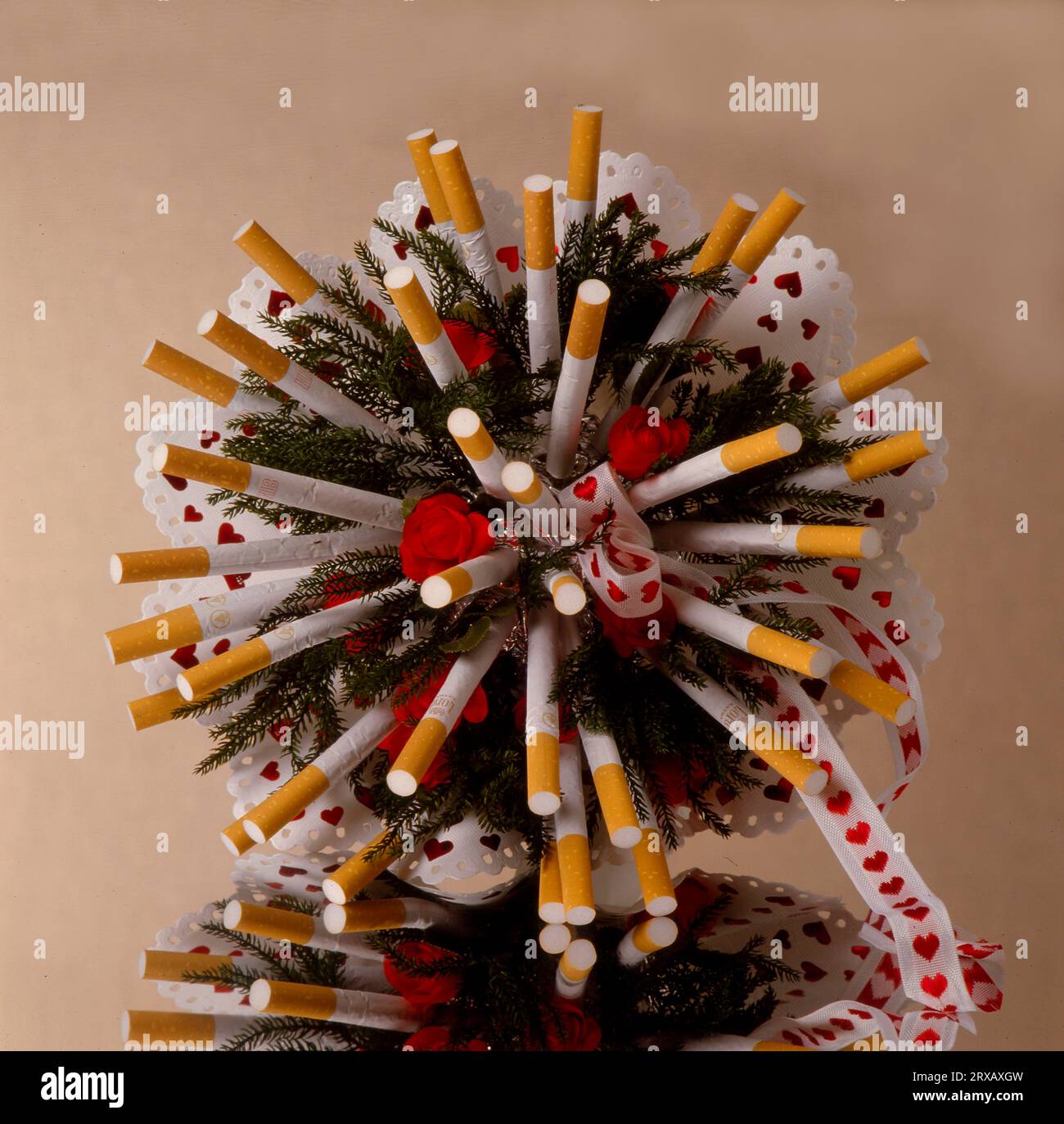 cigarette bouquet Cigarette arrangement, cigarette bouquet Stock Photo
