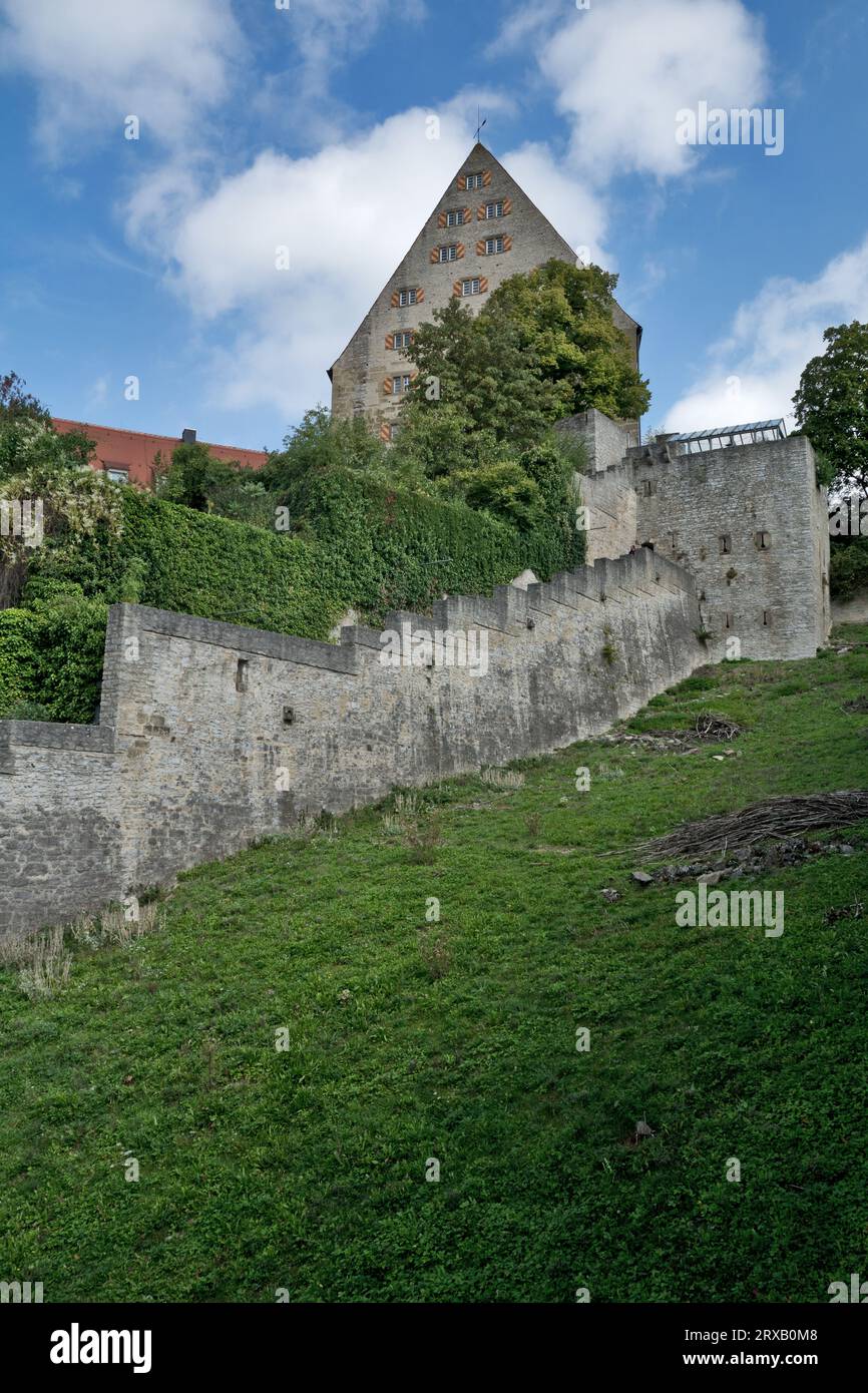 Schwäbisch Hall, Germany: historic city wall, length of four kilometres Stock Photo