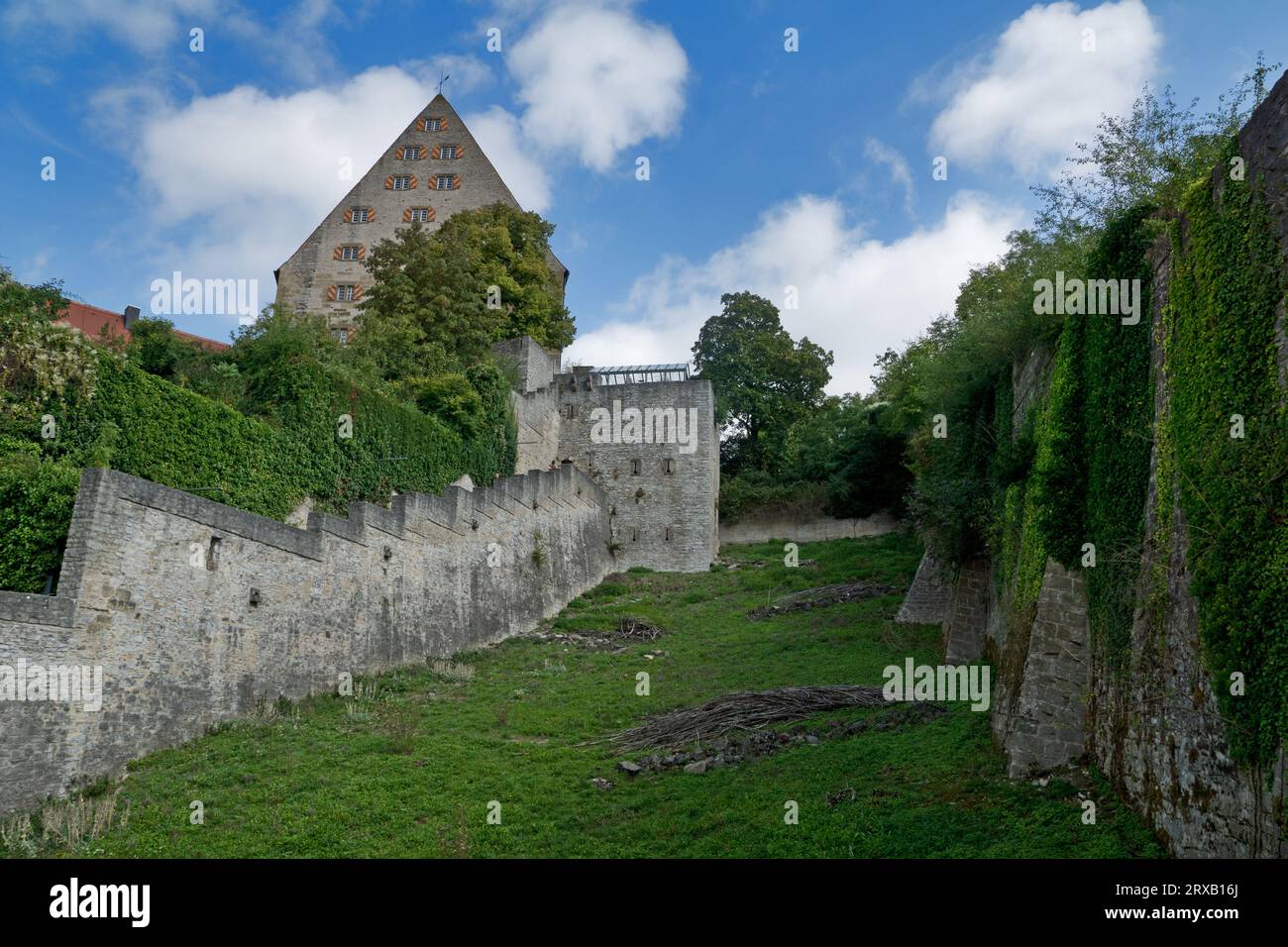 Schwäbisch Hall, Germany: historic city wall, length of four kilometres Stock Photo