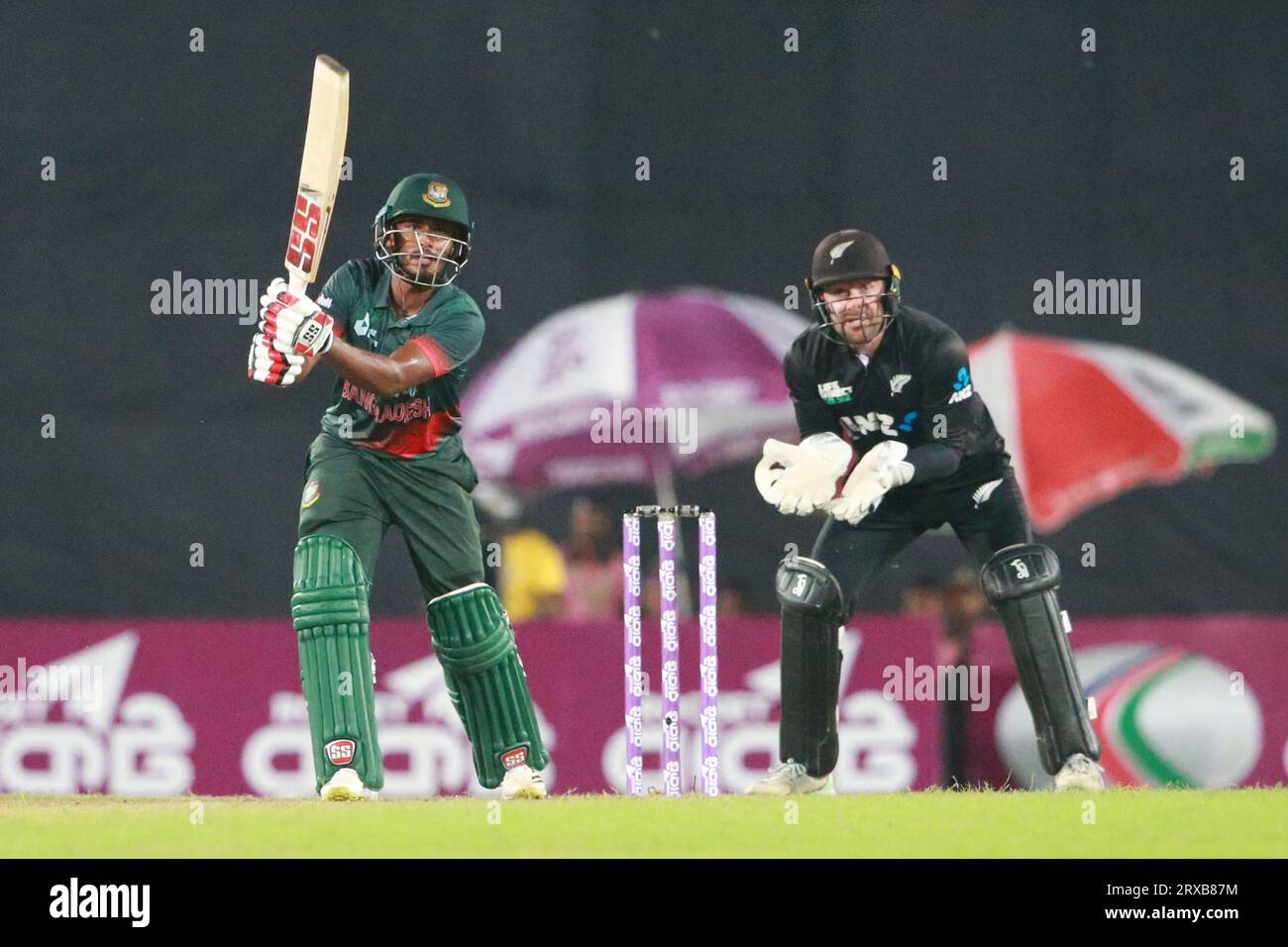 Bangladeshi batter Mahmudullah bats during the Bangladesh and New