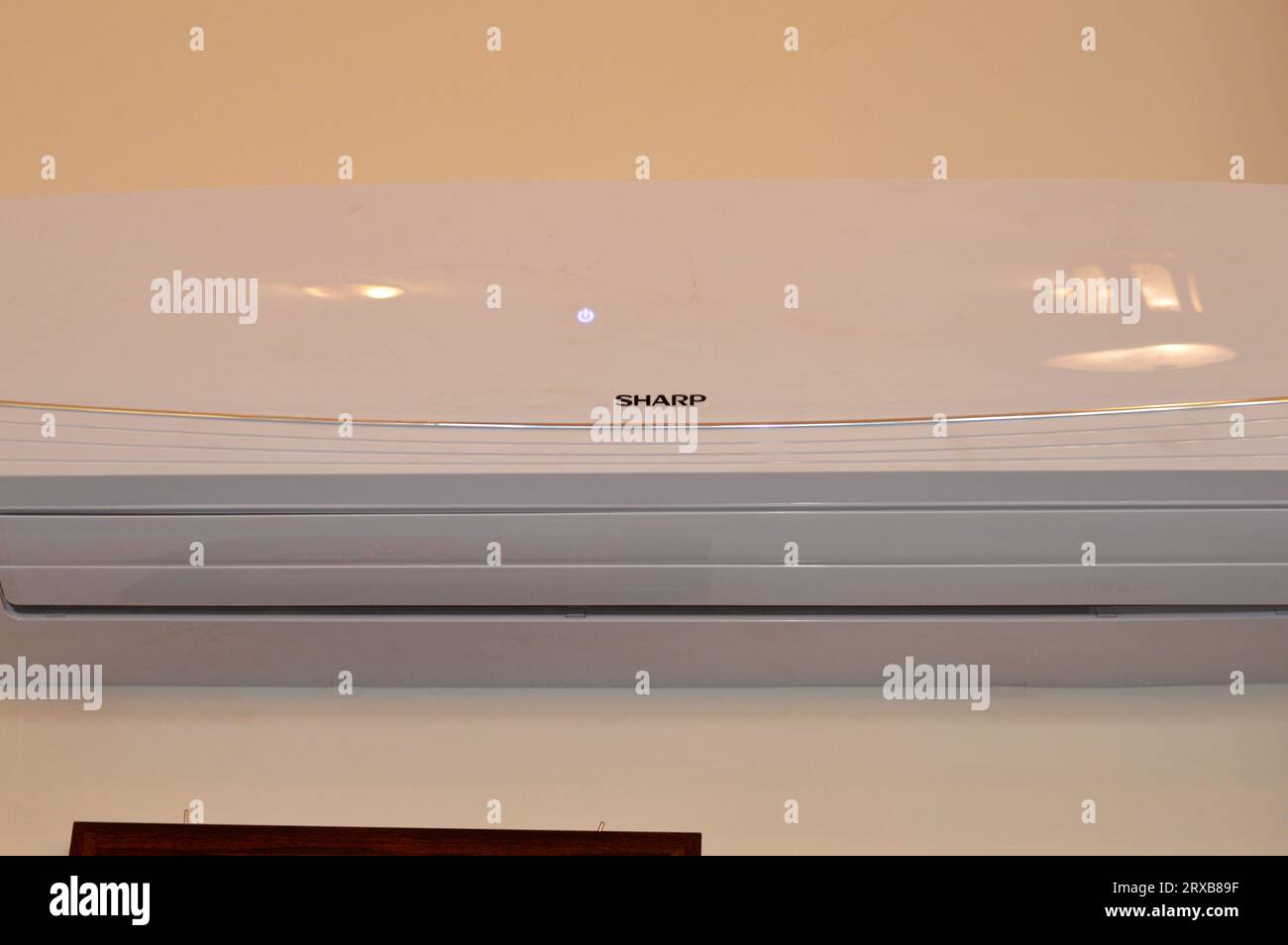 Cairo, Egypt, September 17 2023 Sharp air conditioner fan for cooling