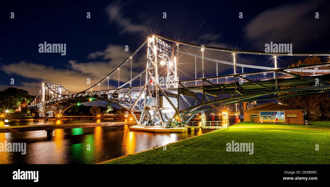 Kaiser-Wilhelm-Bridge over the Ems-Jade Kanal in Wilhelmshaven, Germany Stock Photo