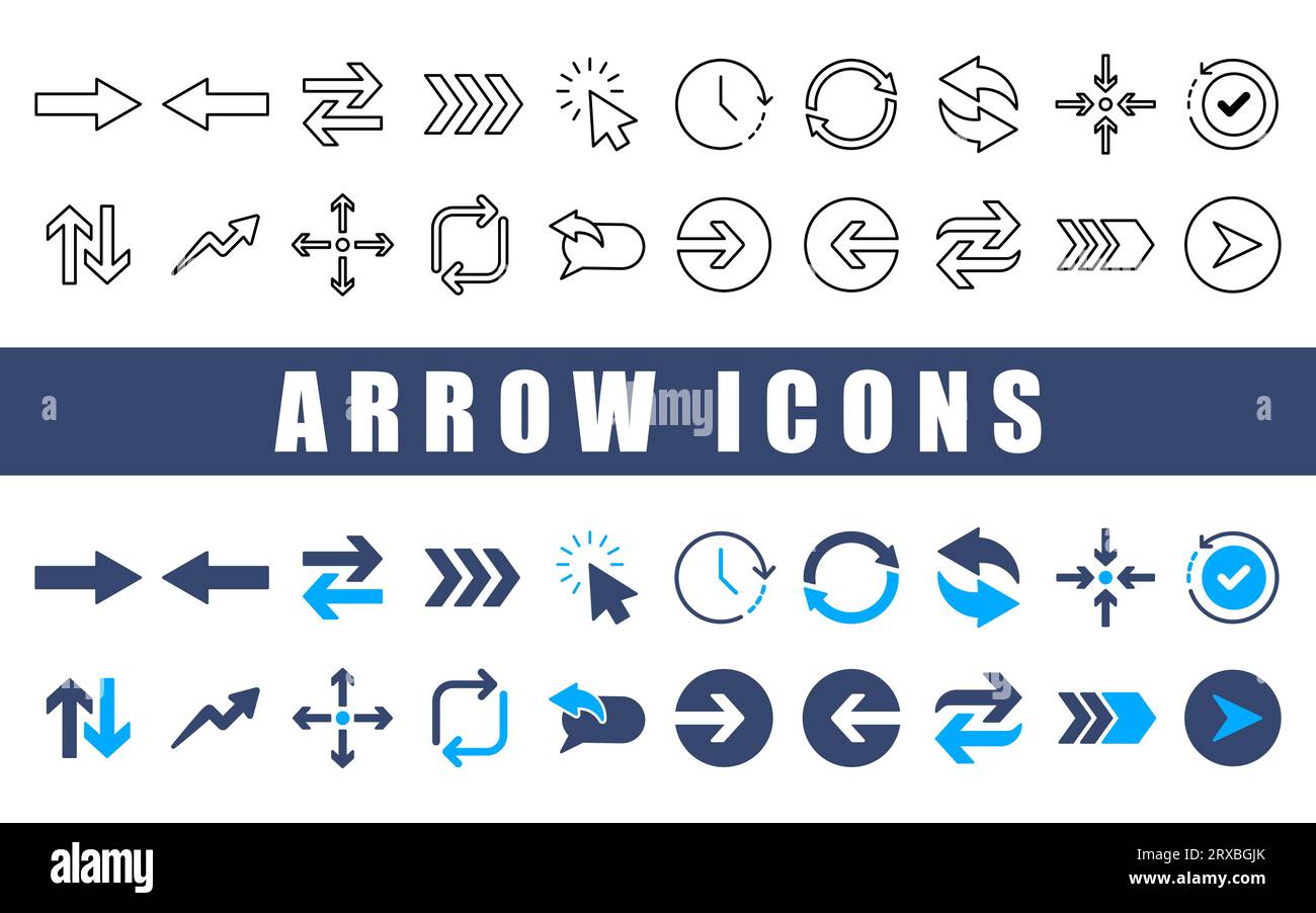 Arrow icon set. Stock Vector