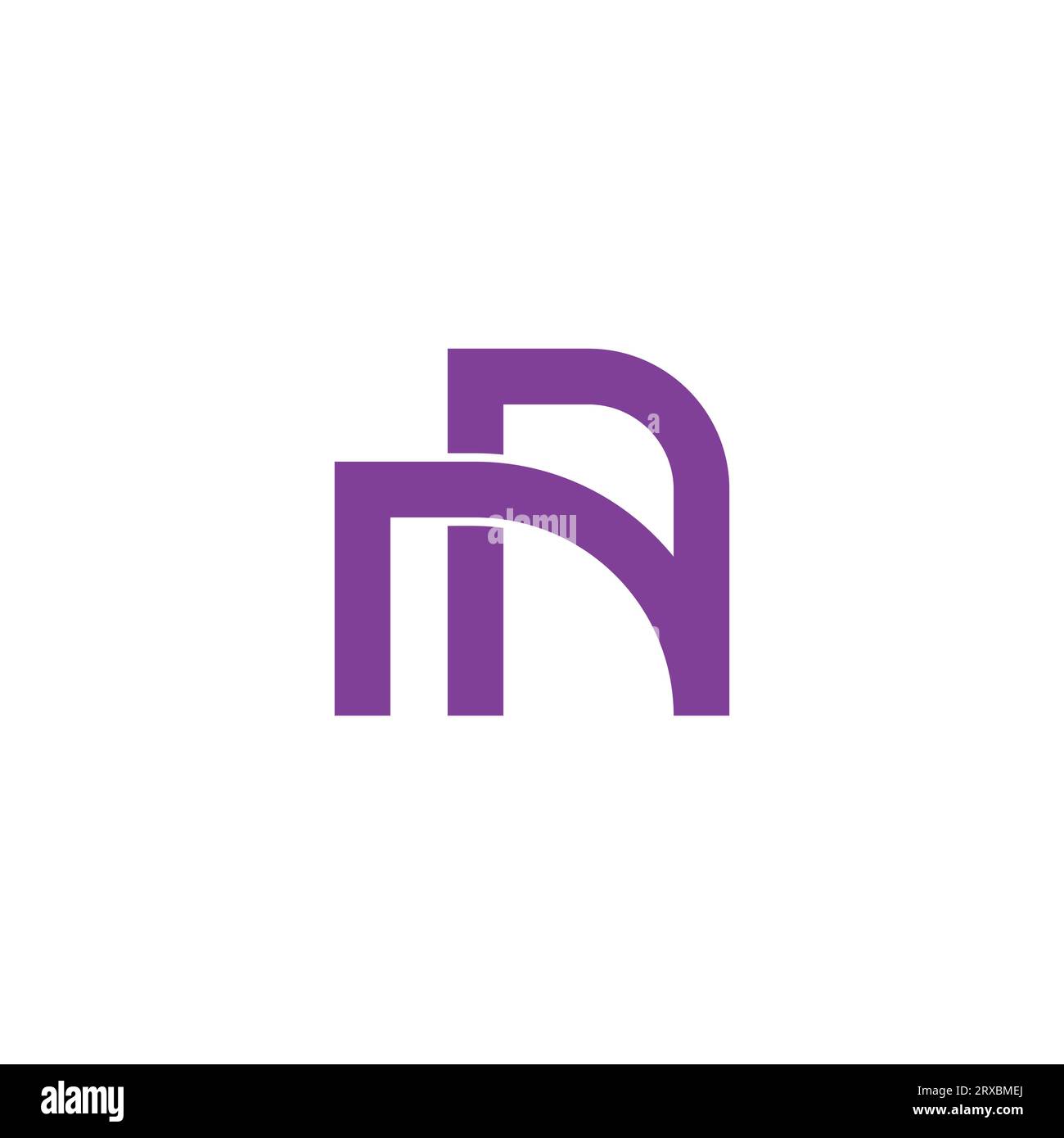 letter nn geometric simple linked logo vector Stock Vector