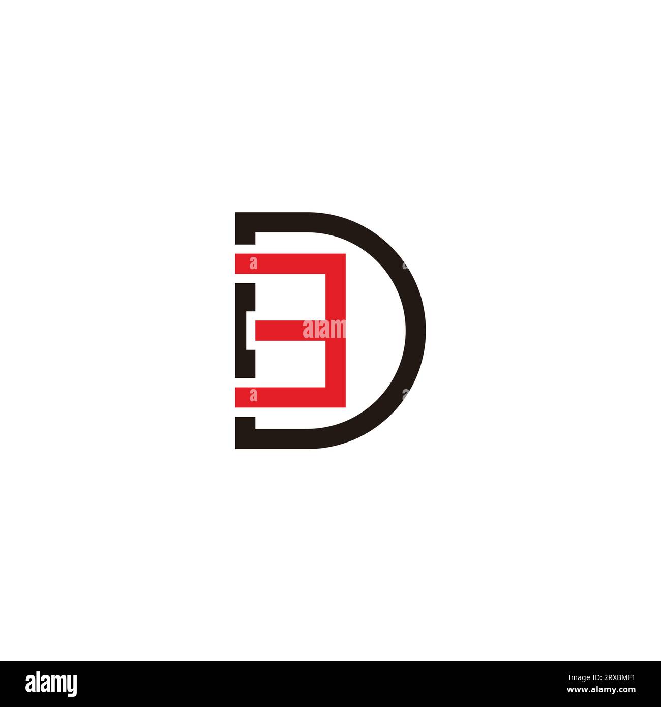 letter de font simple colorful logo vector Stock Vector
