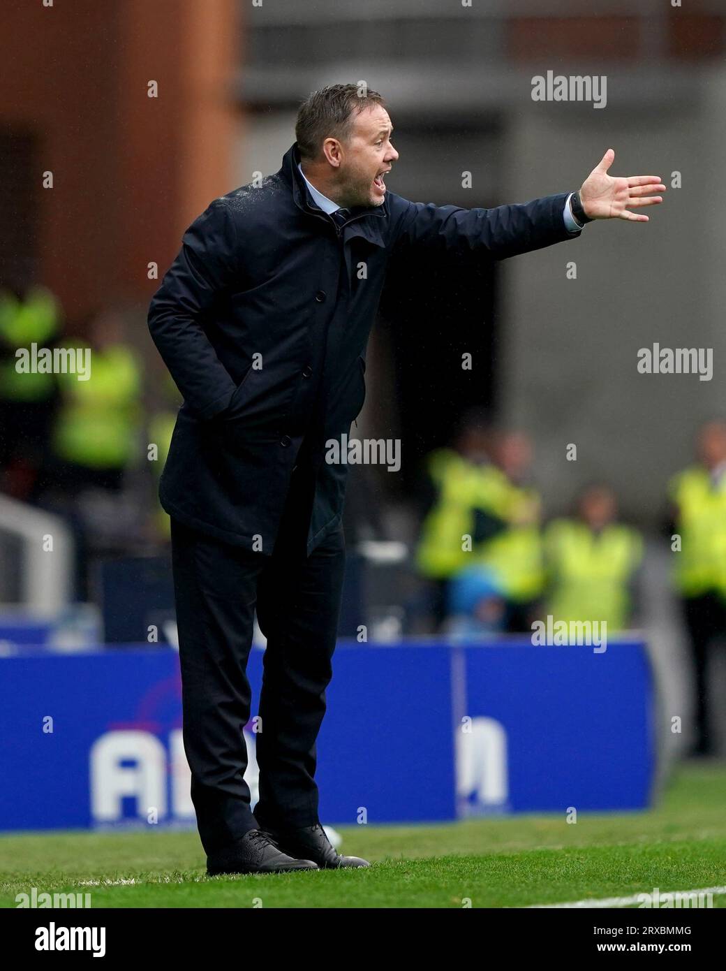Rangers Manager, Michael Beale, in action during the cinch Premiership ...