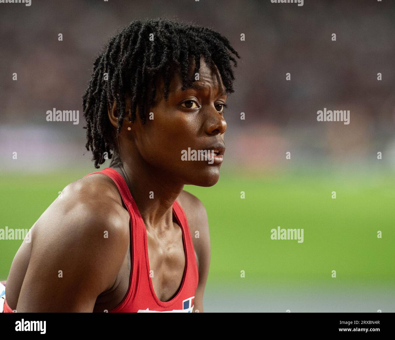 Marileidy Paulino of Dominican Republic competing in the 400m semi