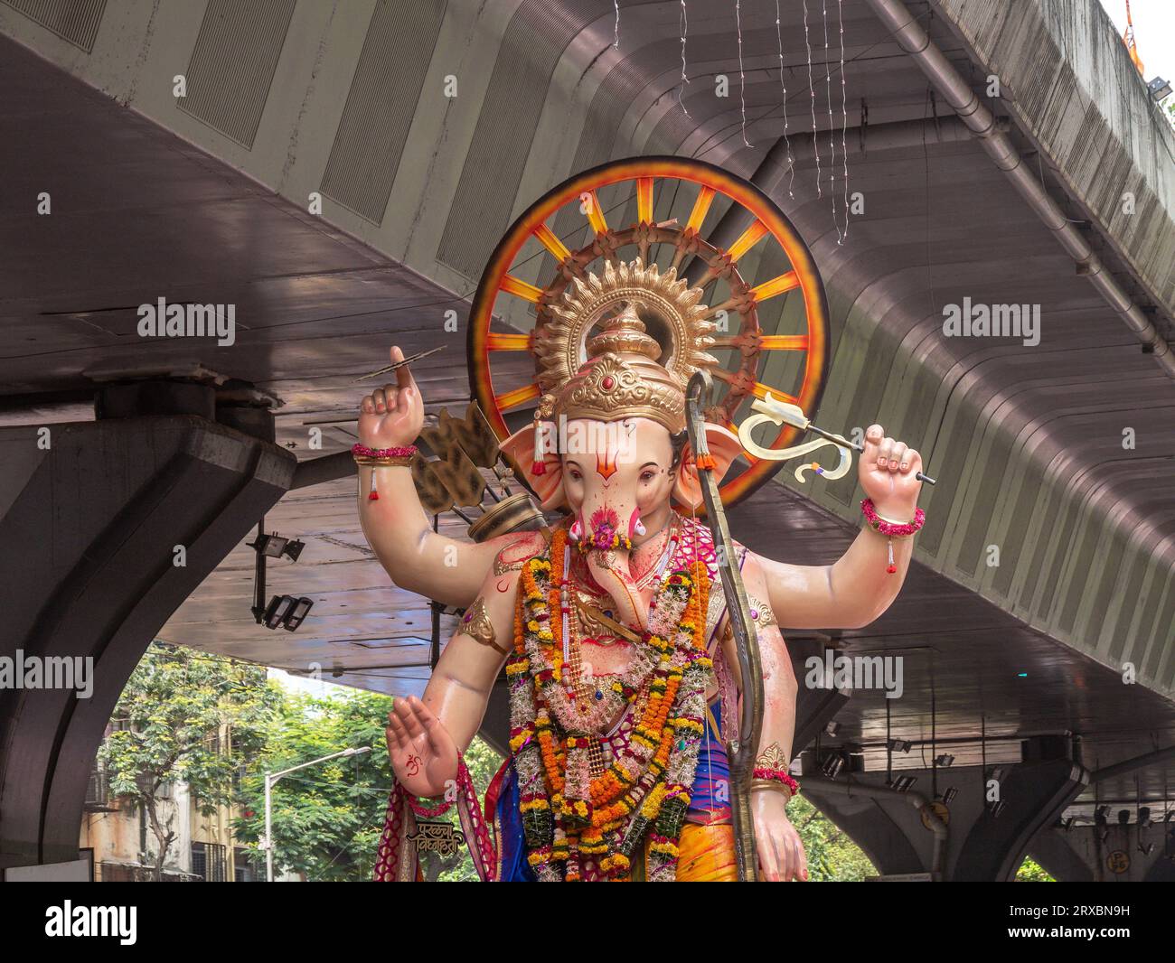 Big statues of Lord Ganesha during Ganesh Visarjan which marks the end