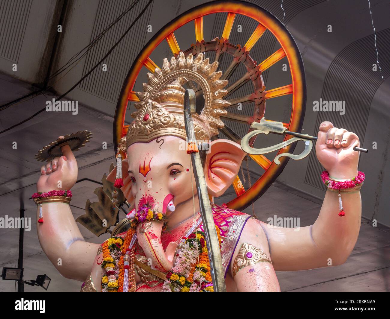 Big statues of Lord Ganesha during Ganesh Visarjan which marks the end