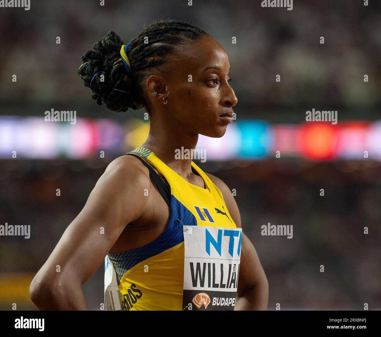 Sada Williams of Barbados competing in the 400m semifinals at the