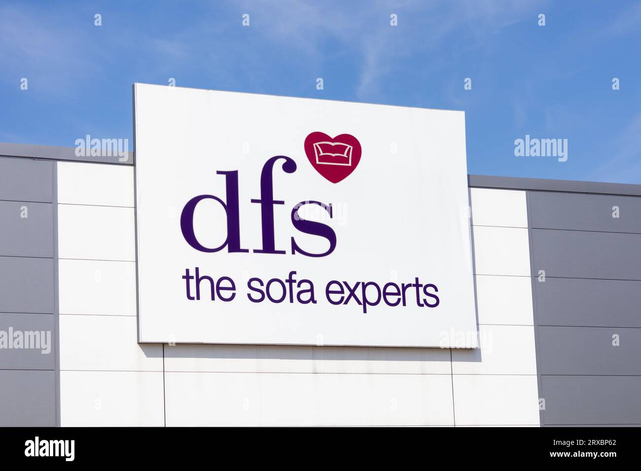 DFS the sofa experts sign, ashford, kent, uk Stock Photo