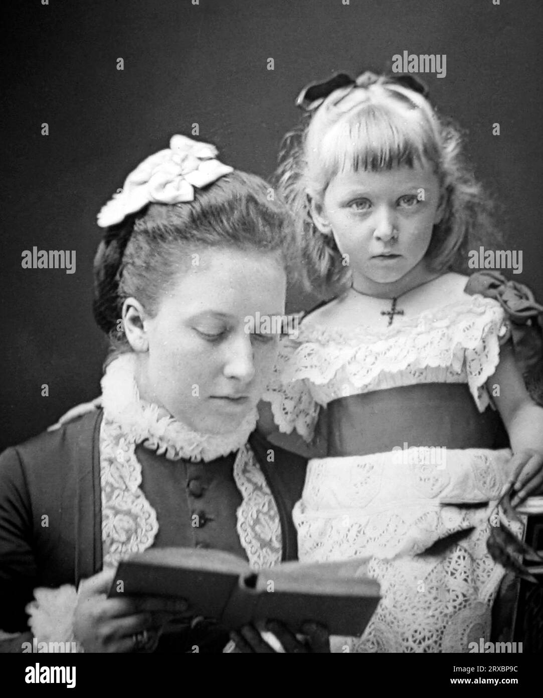 Princess Helena also known as Princess Christian, 3rd daughter of Queen Victoria, and her daughter Princess Marie Louise Stock Photo