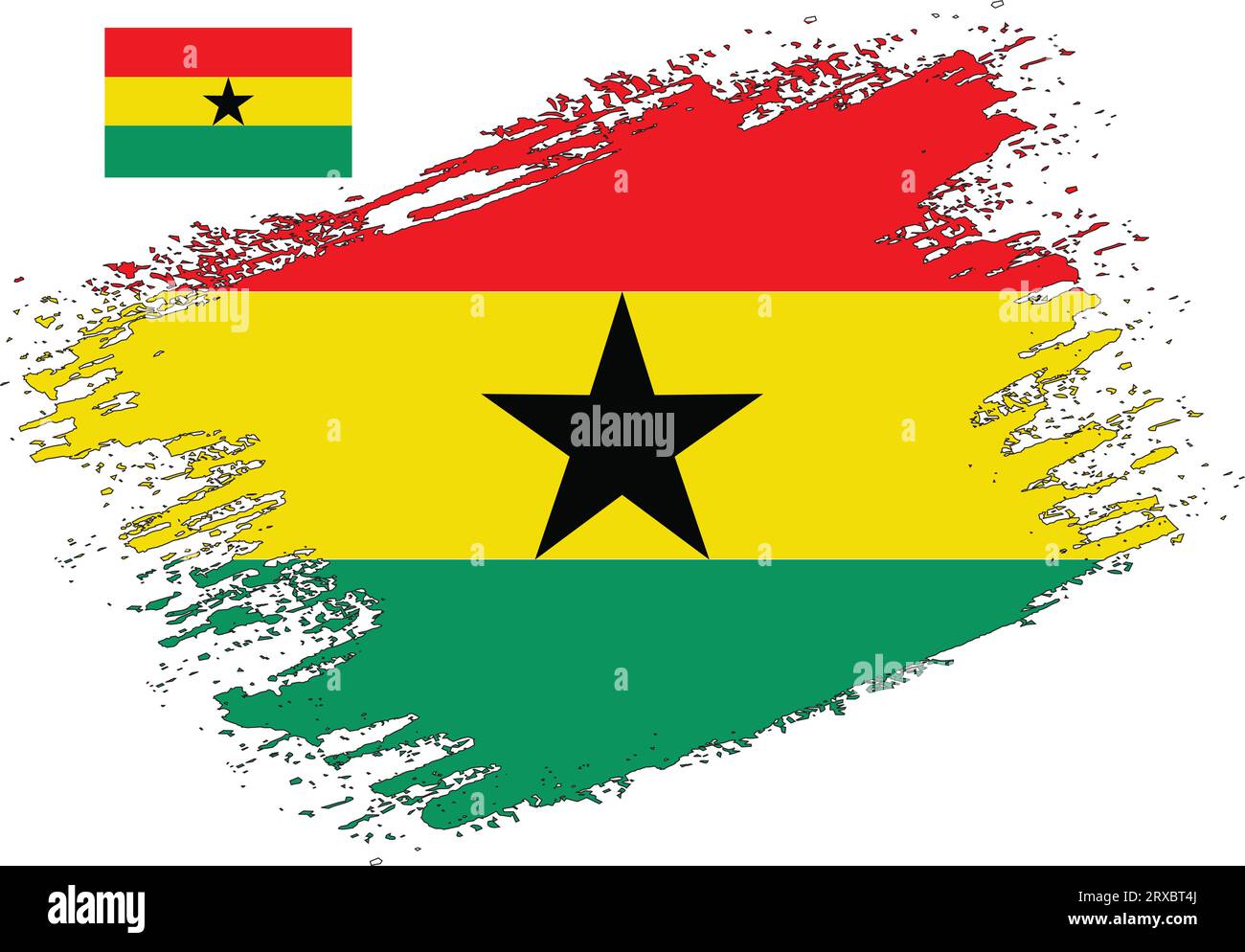 Brush Design Ghana Flag Vector Stock Vector