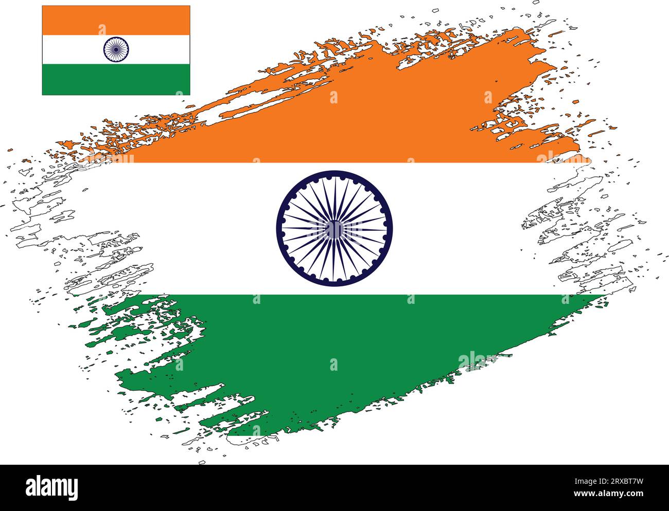 Brush Design India Flag Vector Stock Vector