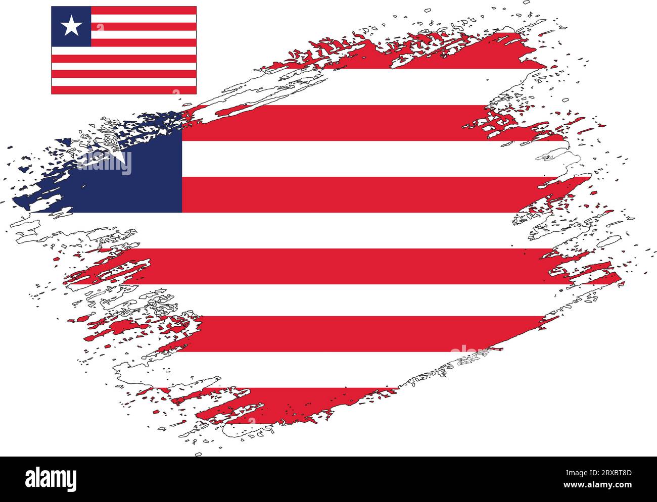 Brush Design Liberia Flag Vector Stock Vector