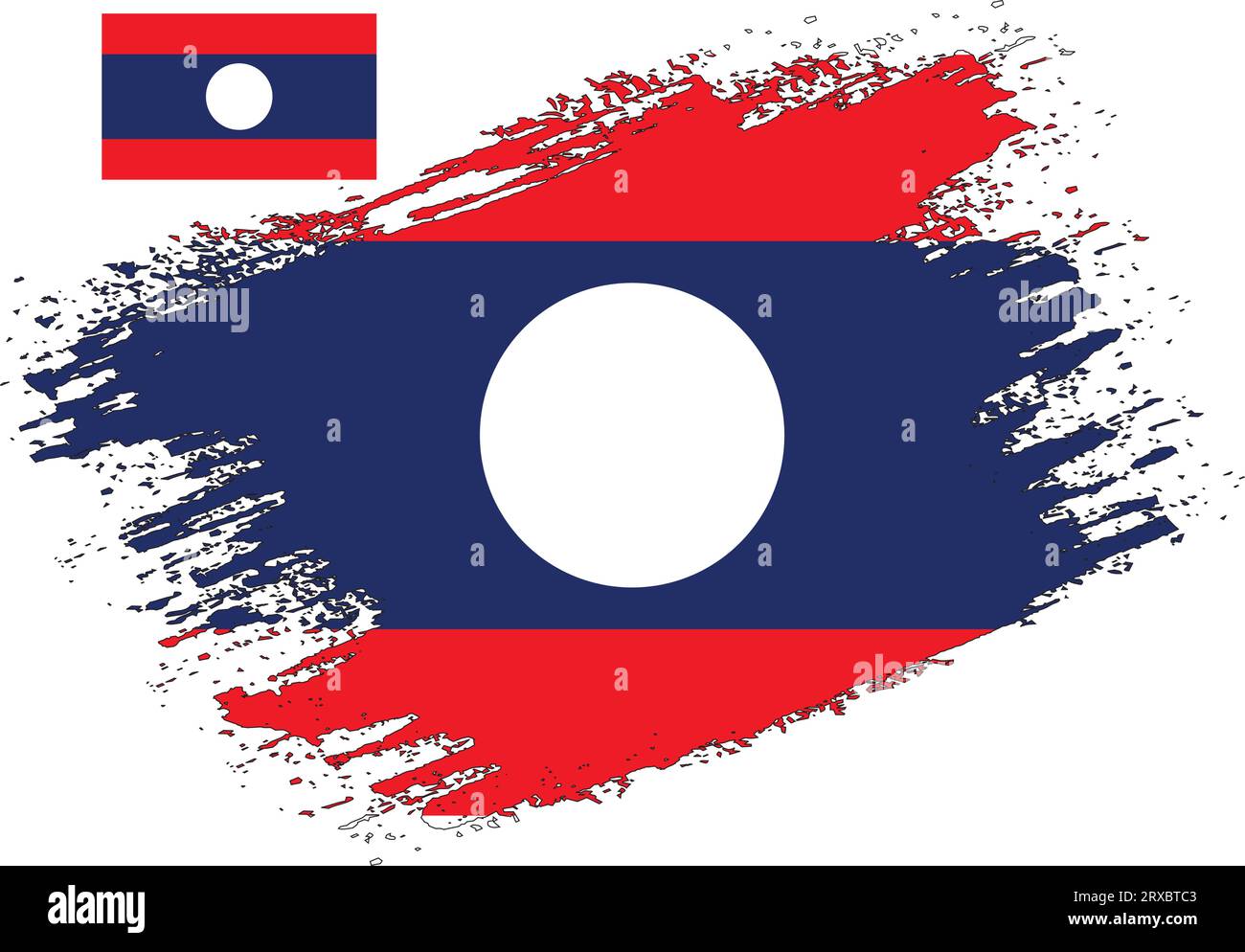 Brush Design Laos Flag Vector Stock Vector