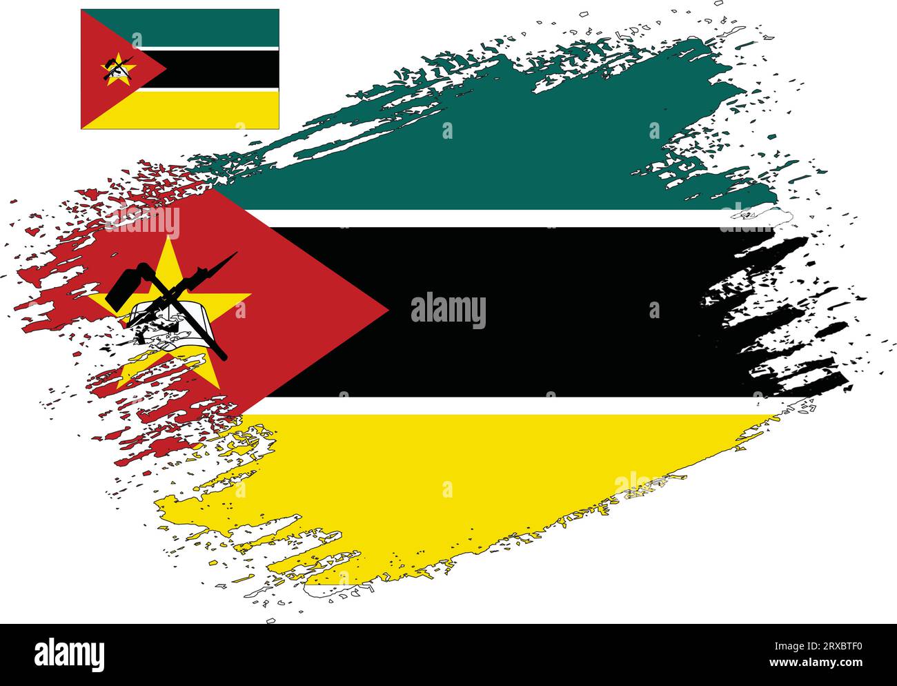 Brush Design Mozambique Flag Vector Stock Vector