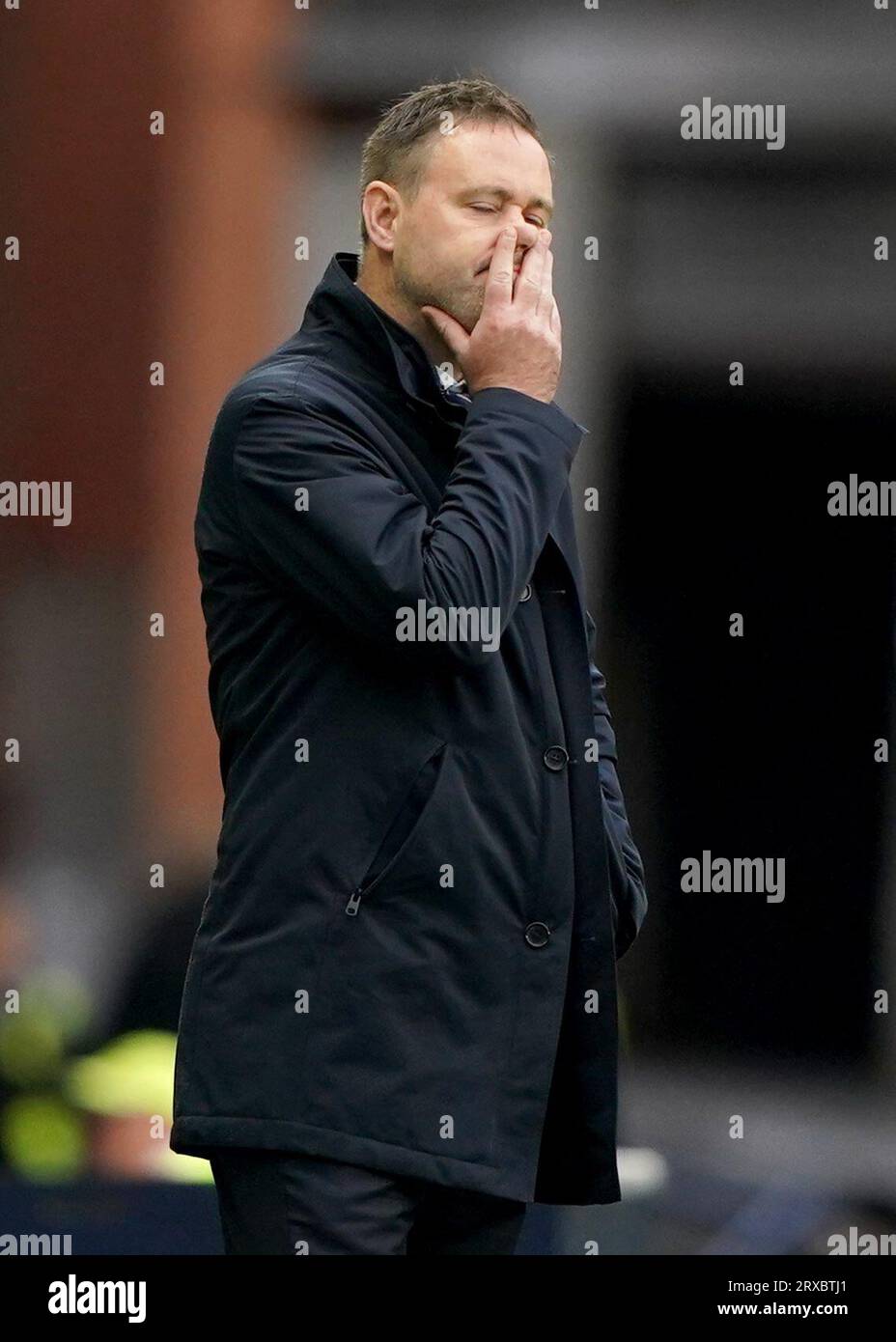 Rangers Manager, Michael Beale, in action during the cinch Premiership