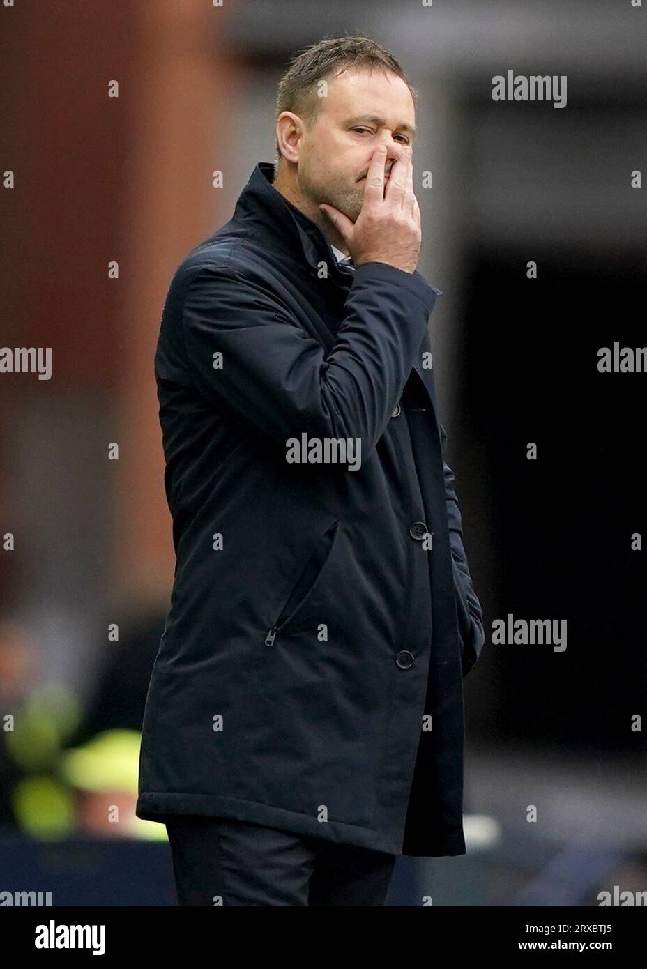 Rangers Manager, Michael Beale, in action during the cinch Premiership