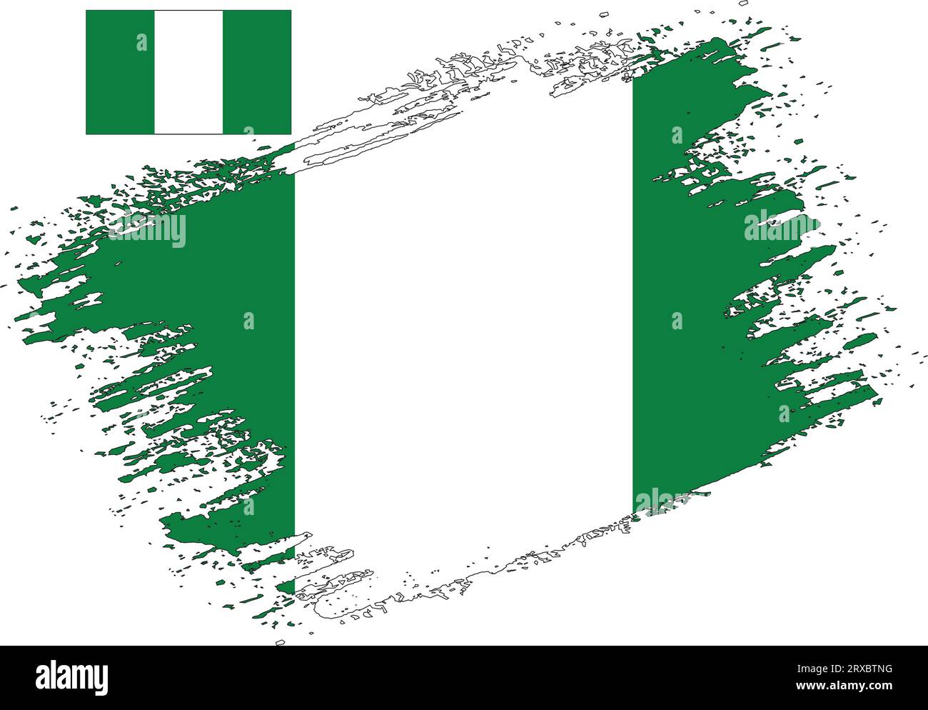 Nigeria flag stroke brush hi-res stock photography and images - Alamy