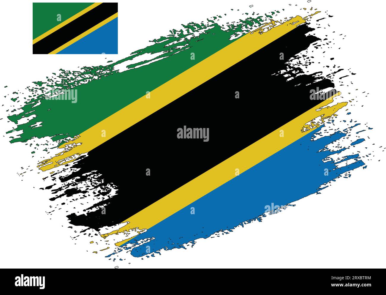 Brush Design Tanzania Flag Vector Stock Vector
