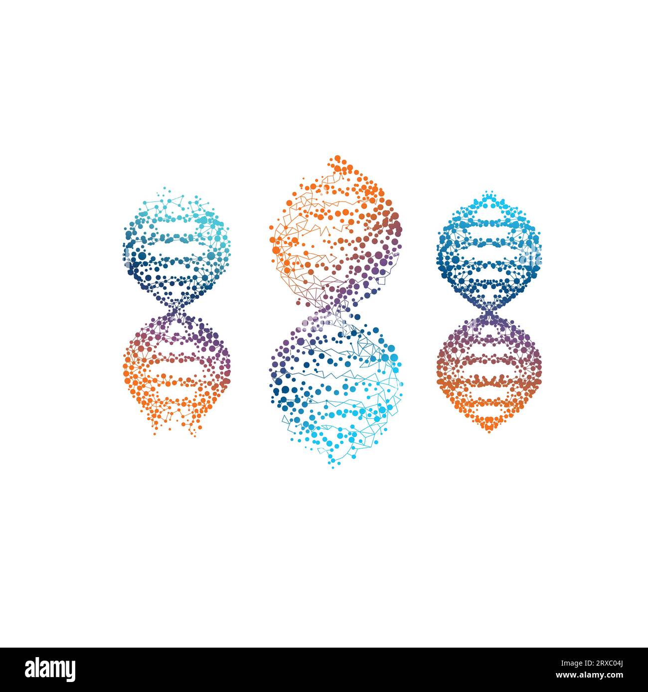 Illustration logo of the DNA model. Dna log design. Healix logotype Stock Vector