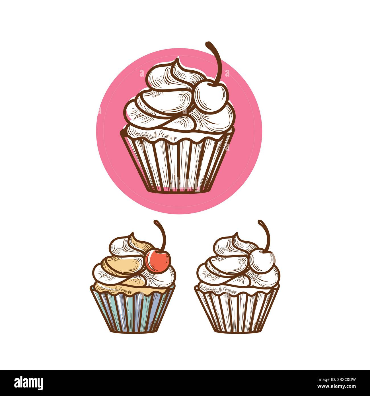 illustration of several variants of cakes Stock Vector Image & Art Alamy